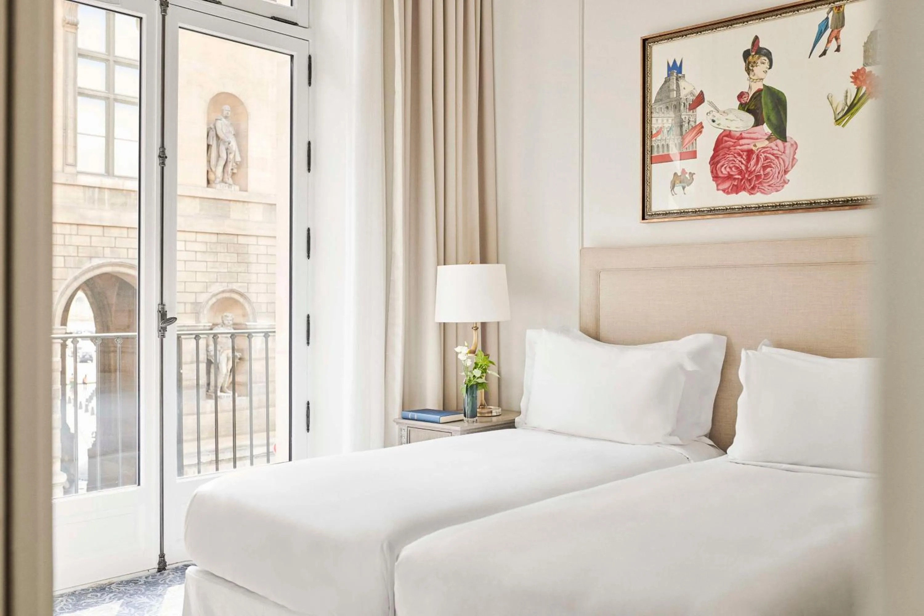 Photo of the whole room, Bed in Hôtel du Louvre, in The Unbound Collection by Hyatt