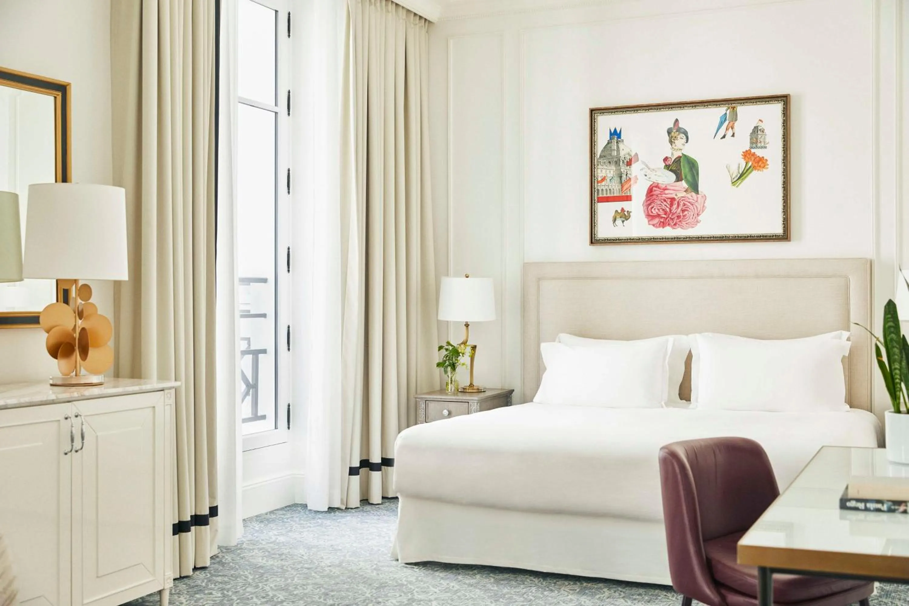 Photo of the whole room, Bed in Hôtel du Louvre, in The Unbound Collection by Hyatt