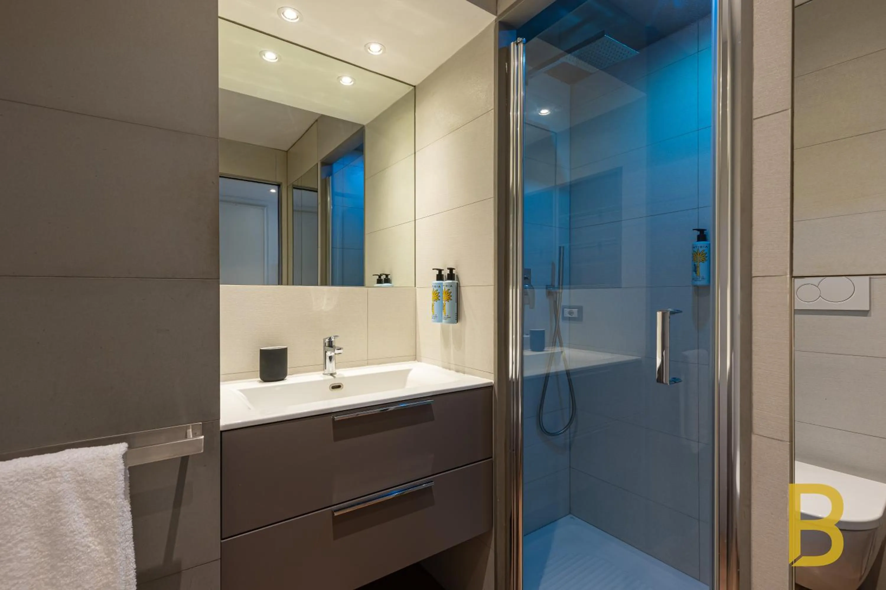 Shower in BePlace Garibaldi Suites