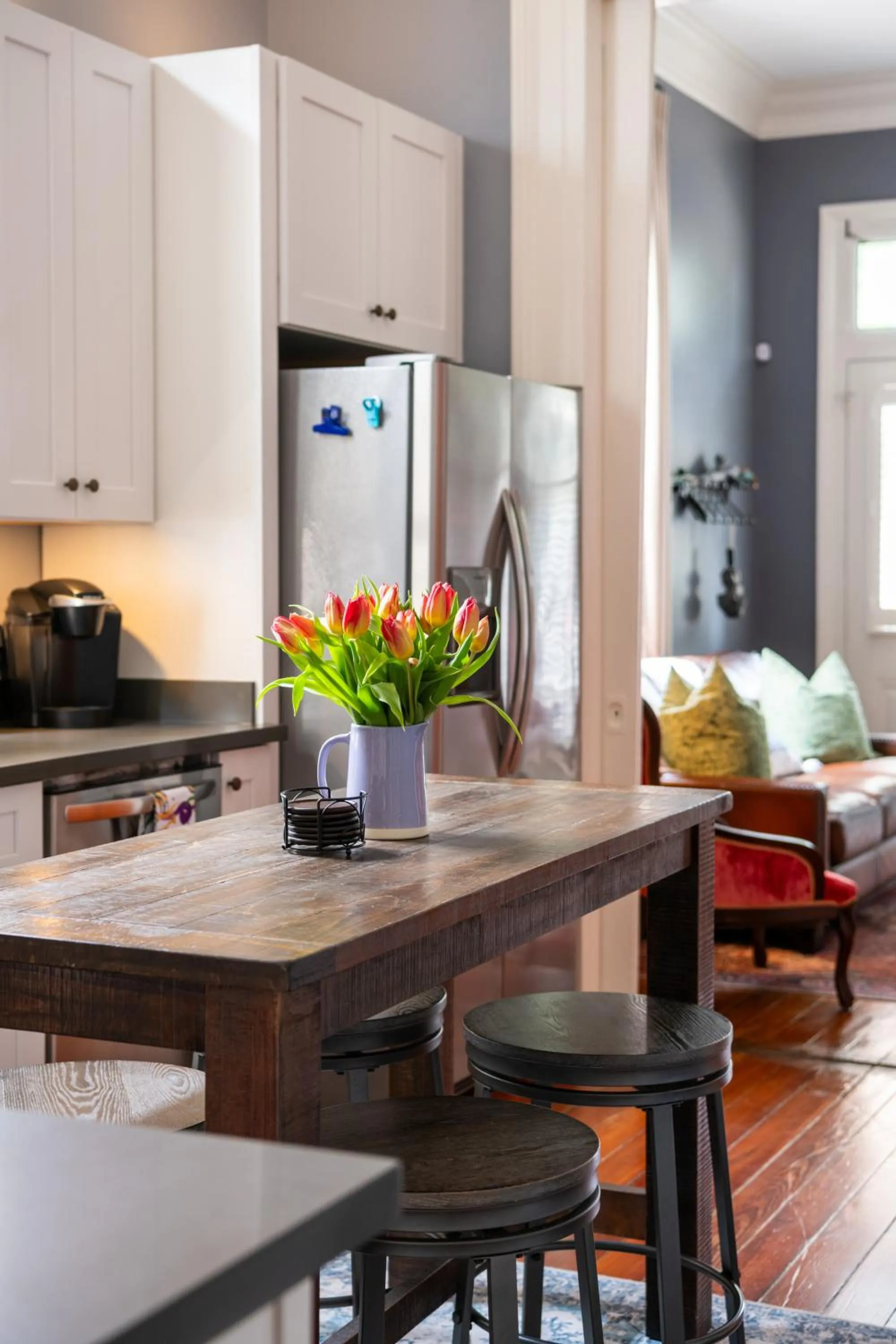 Seating area in Luxury Historic Shotgun Home in Lower Garden District