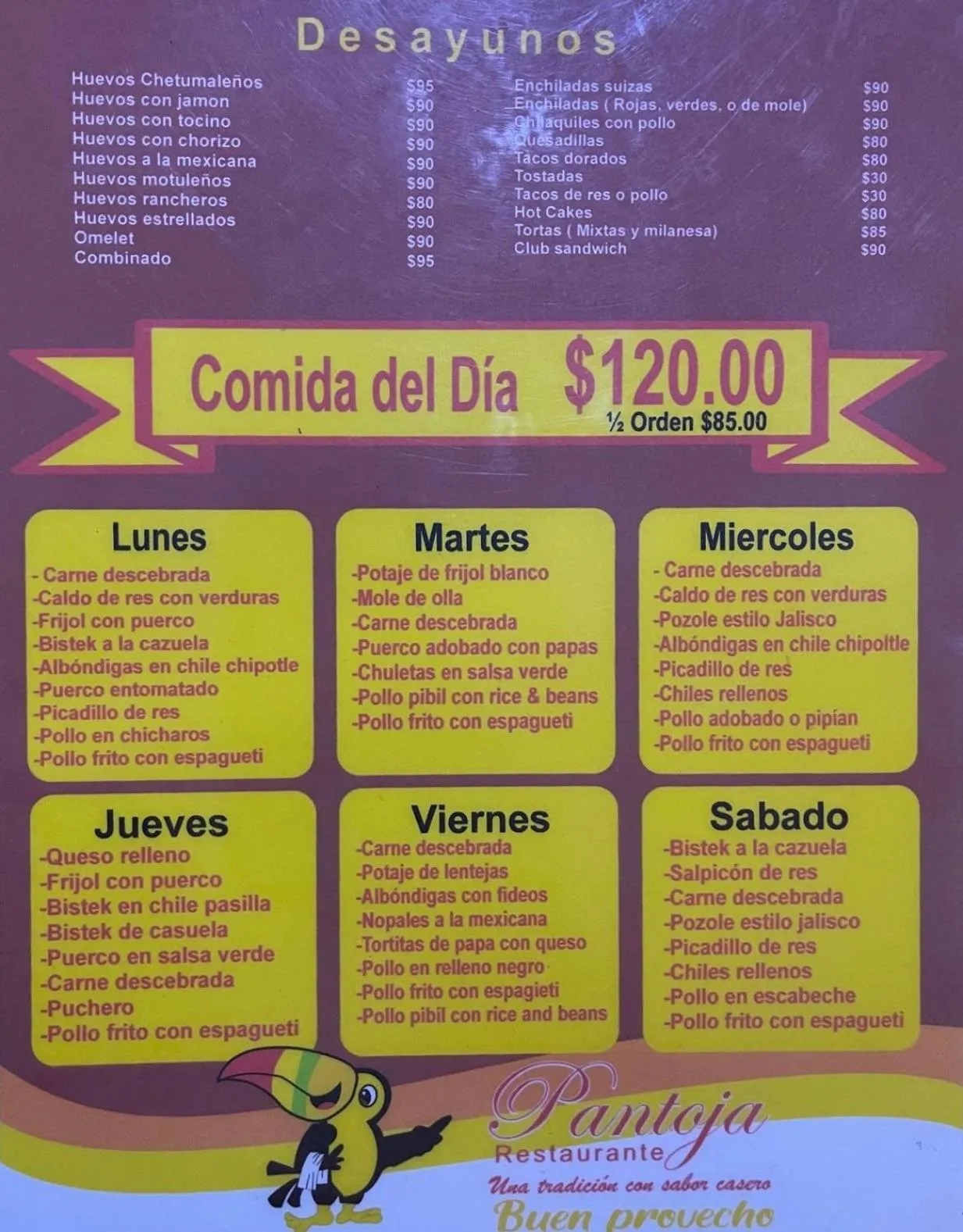 Food and drinks in Hotel Xcalak