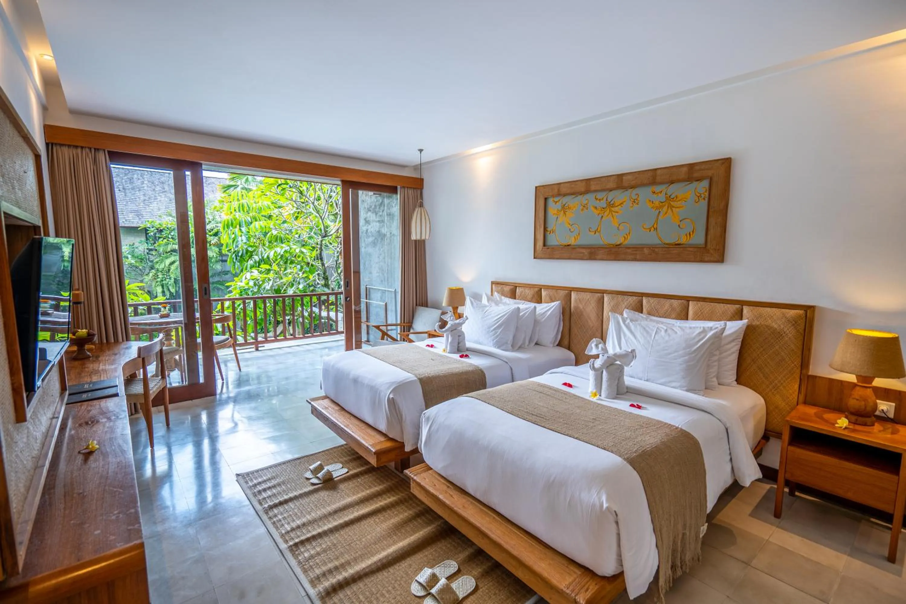 Bed in Purana Suite Ubud