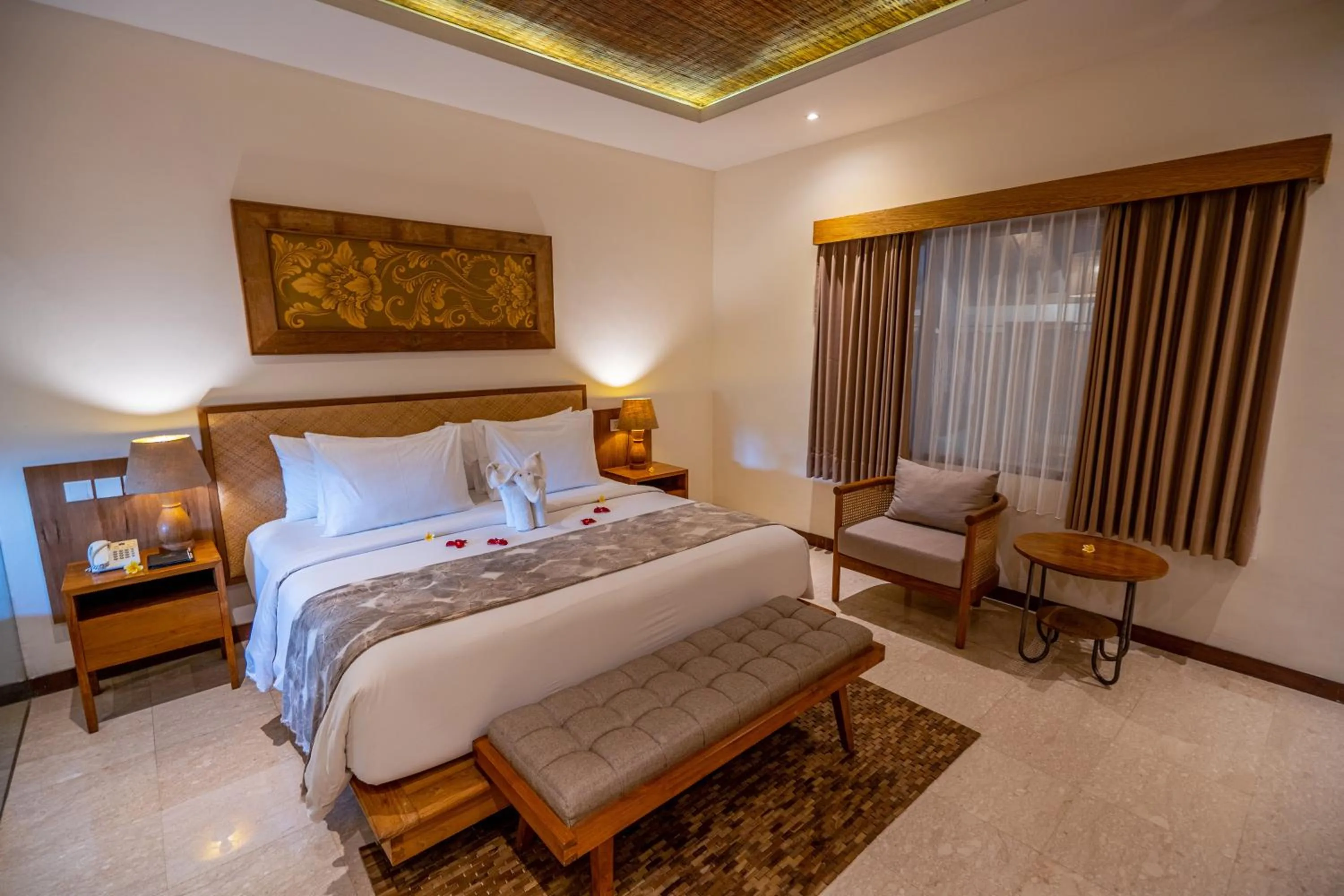 Bed in Purana Suite Ubud