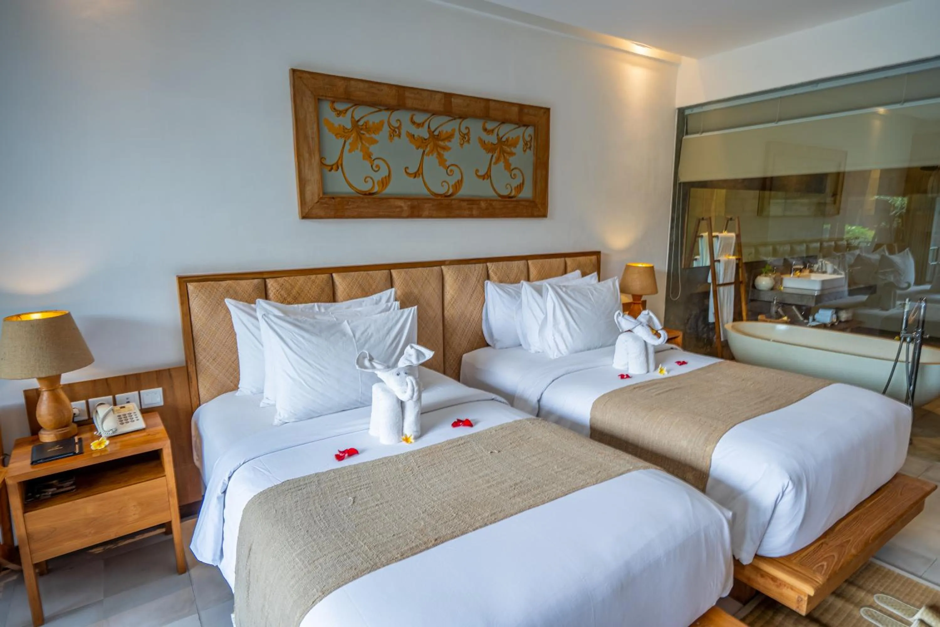 Bed in Purana Suite Ubud