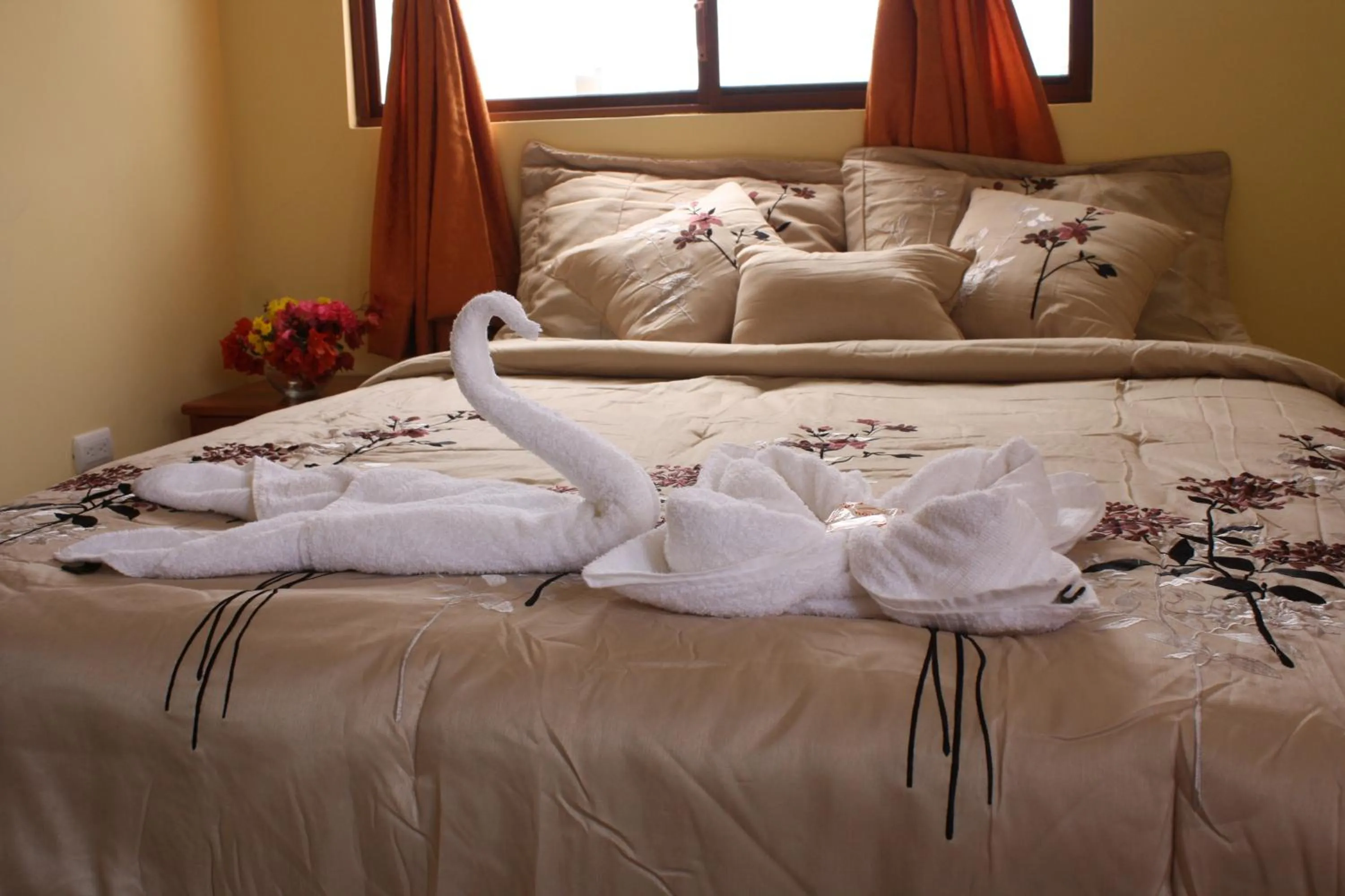 Decorative detail, Bed in Hostal España