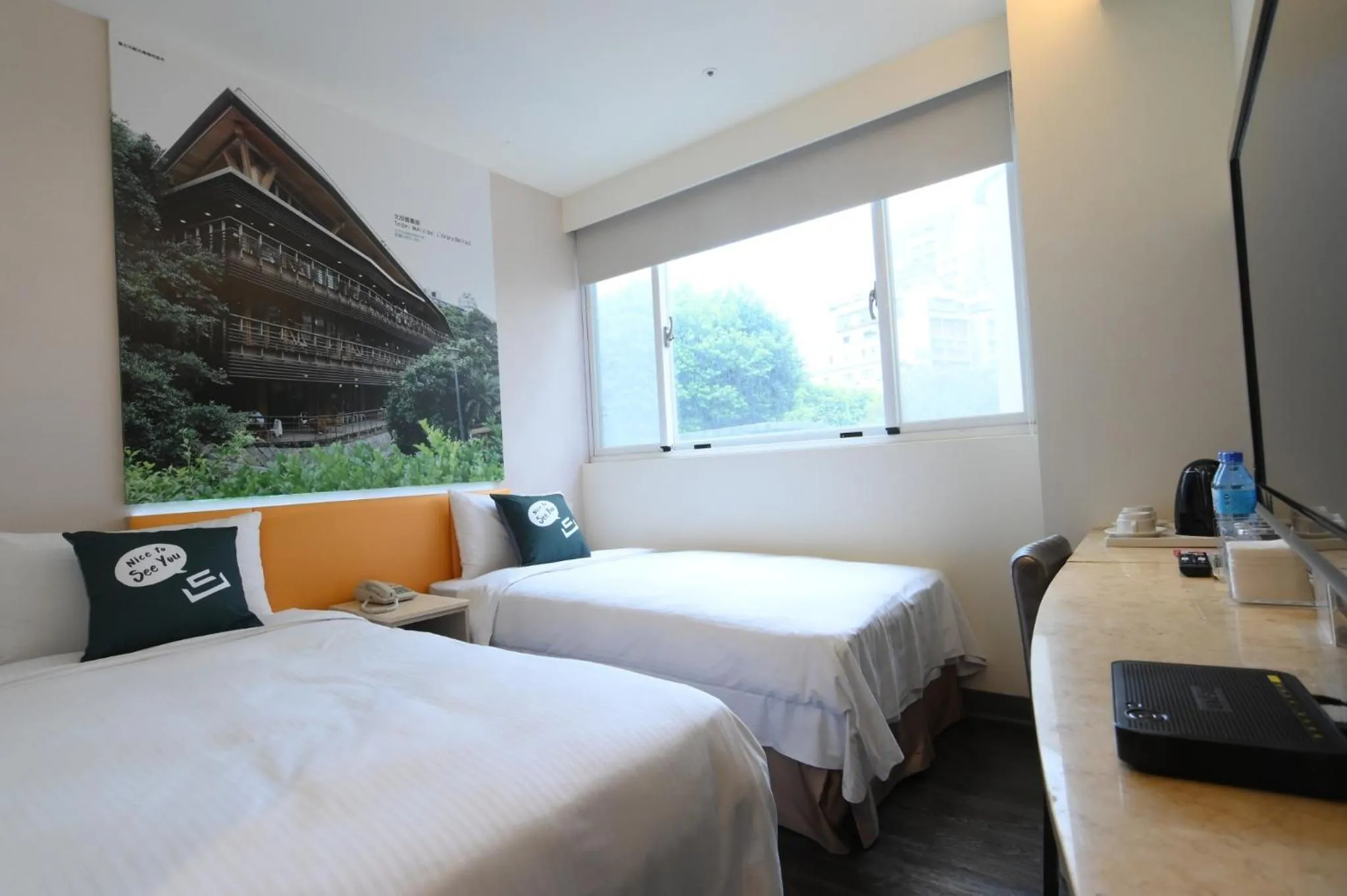 Bed in CU Hotel Taipei