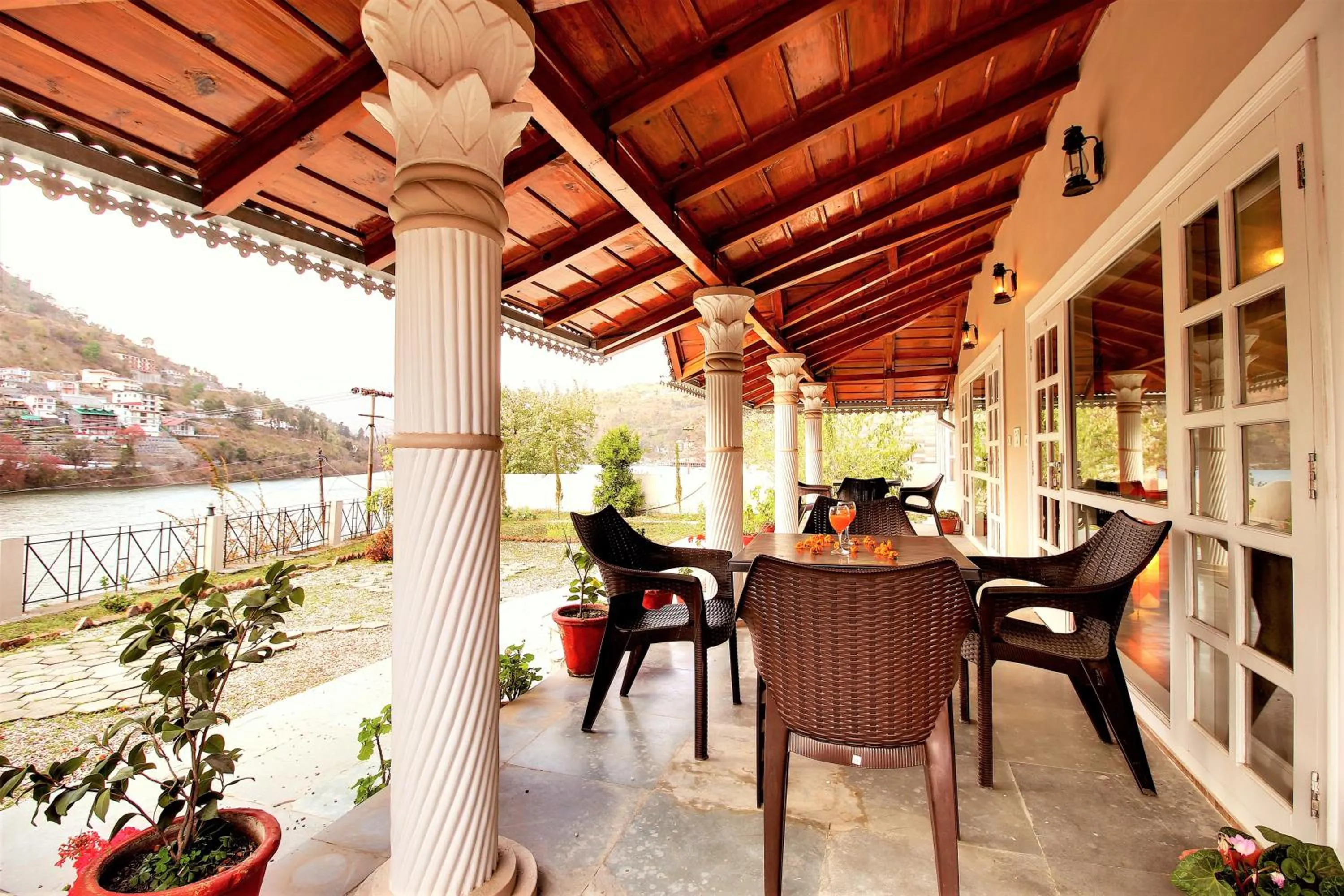 Patio in Neelesh Inn- A Luxury Lake View Hotel- 20 kms from Nainital