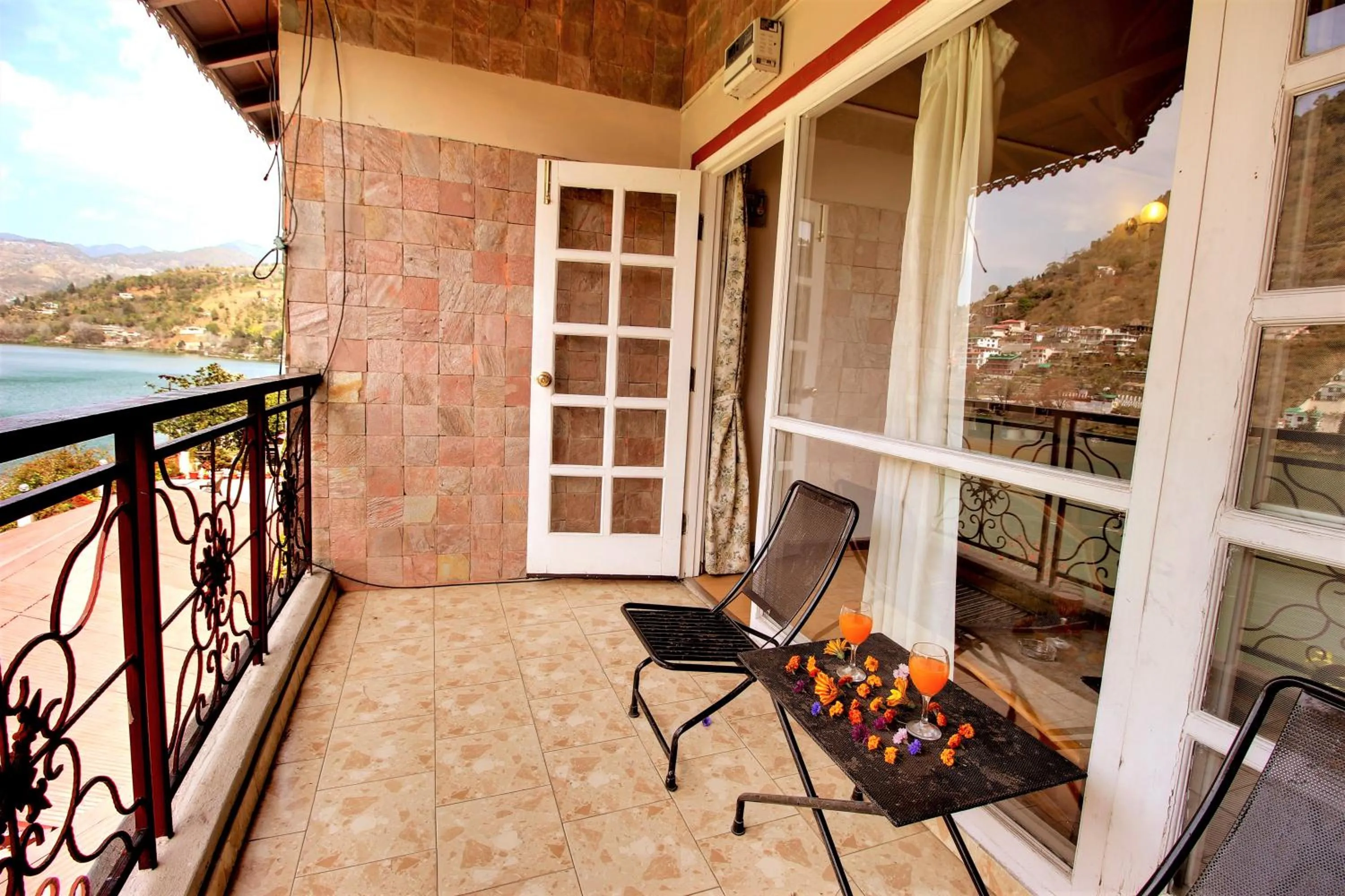 Balcony/Terrace in Neelesh Inn- A Luxury Lake View Hotel- 20 kms from Nainital