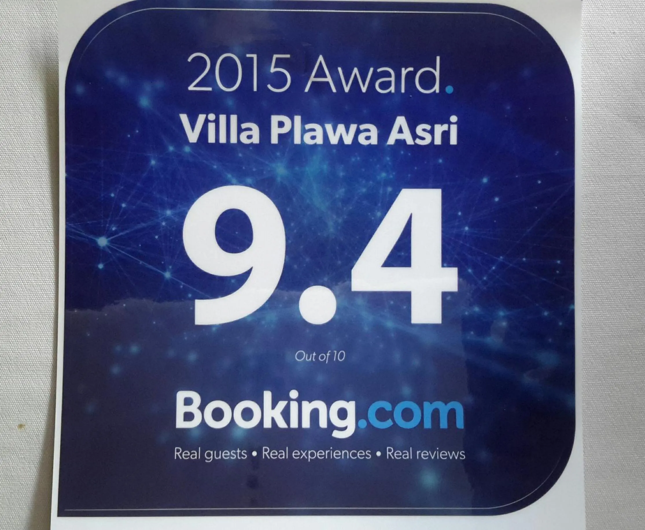 Certificate/Award in Villa Plawa Asri
