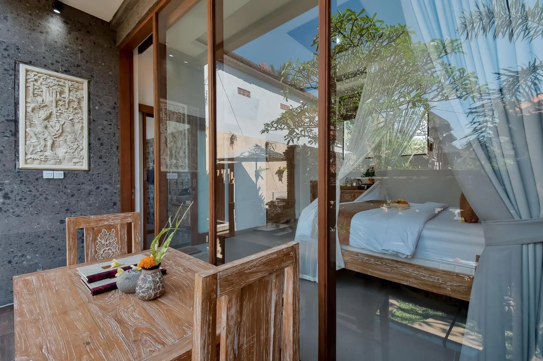 Patio, Bed in Santosha Place