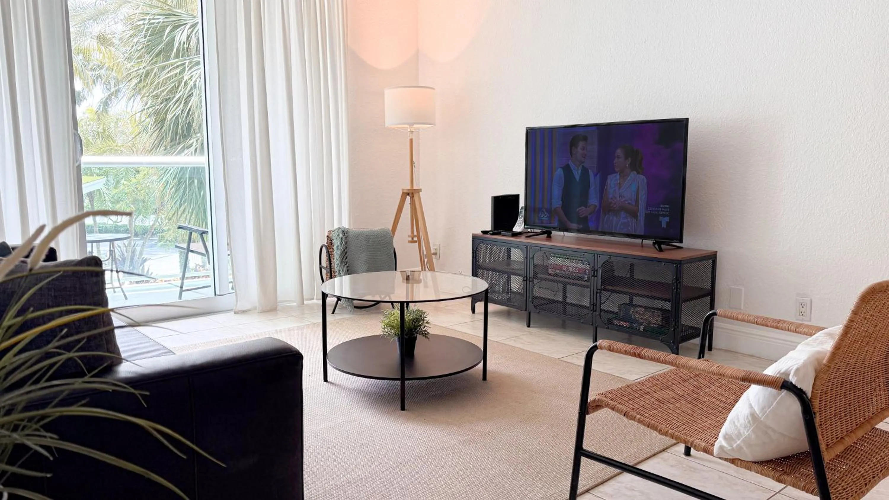 Living room in The Tides Apartments on the beach