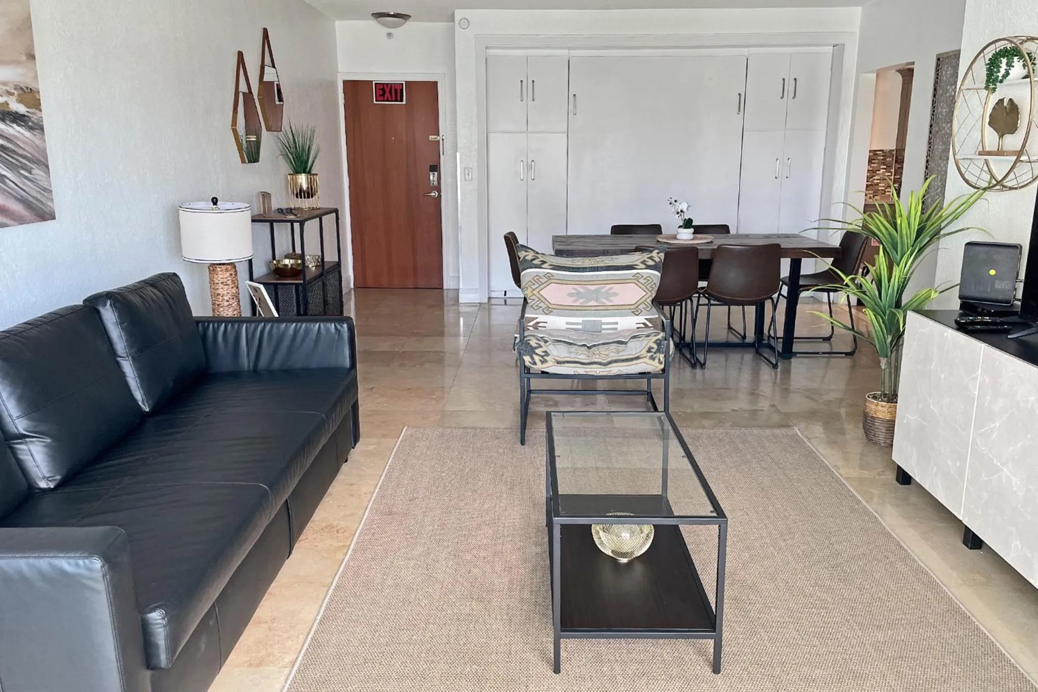 Living room in The Tides Apartments on the beach