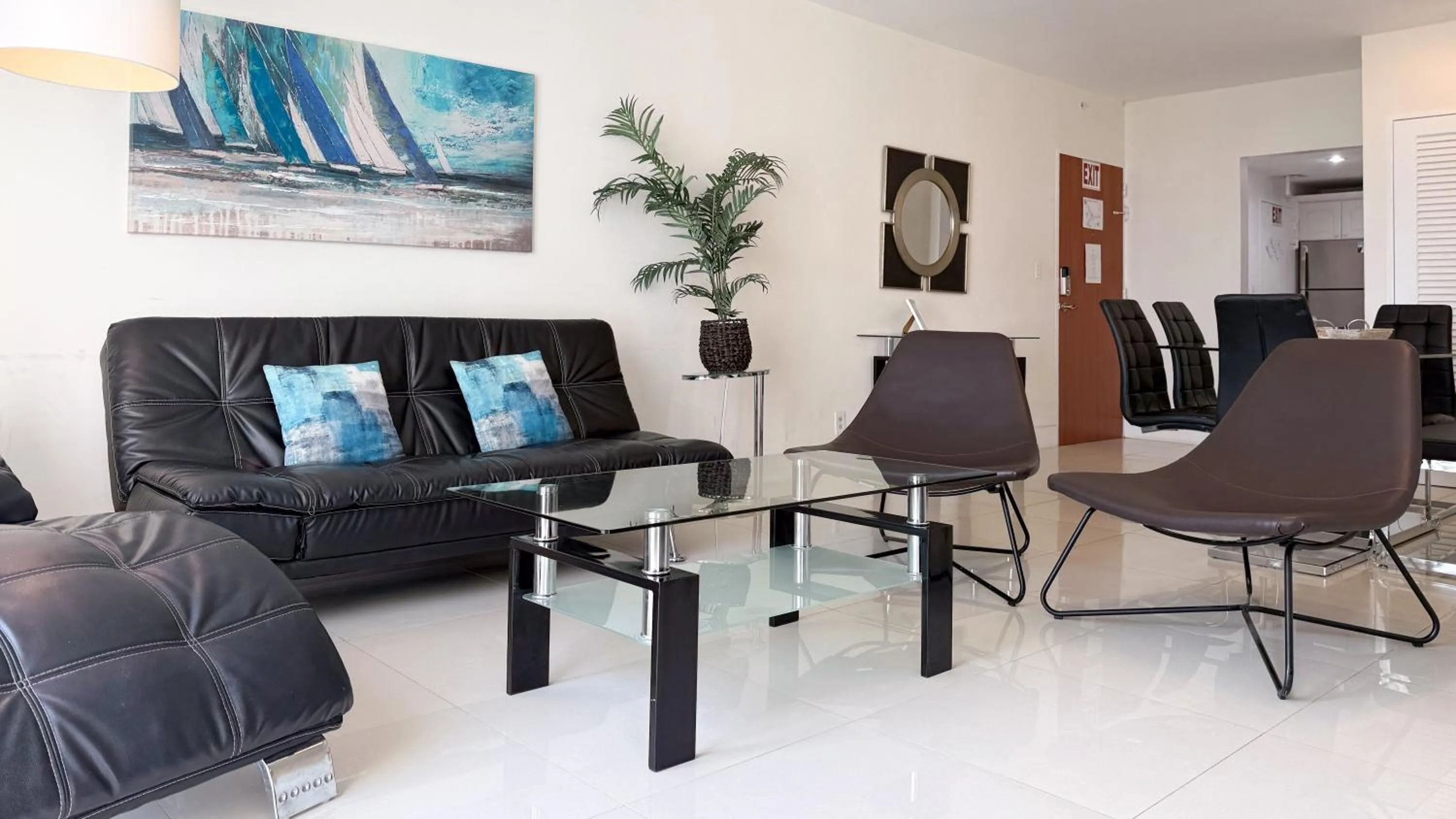 Living room in The Tides Apartments on the beach