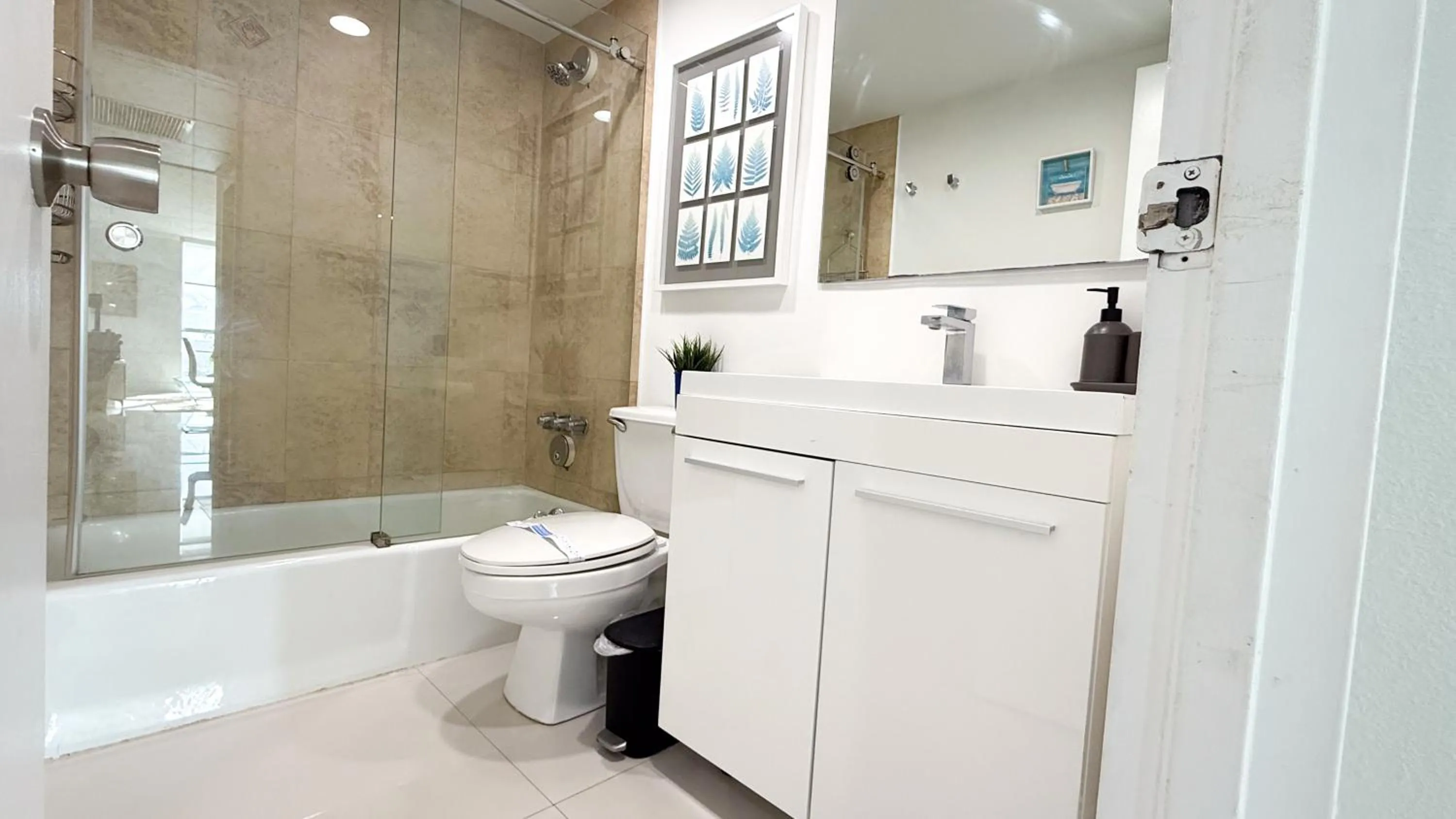 Bathroom in The Tides Apartments on the beach