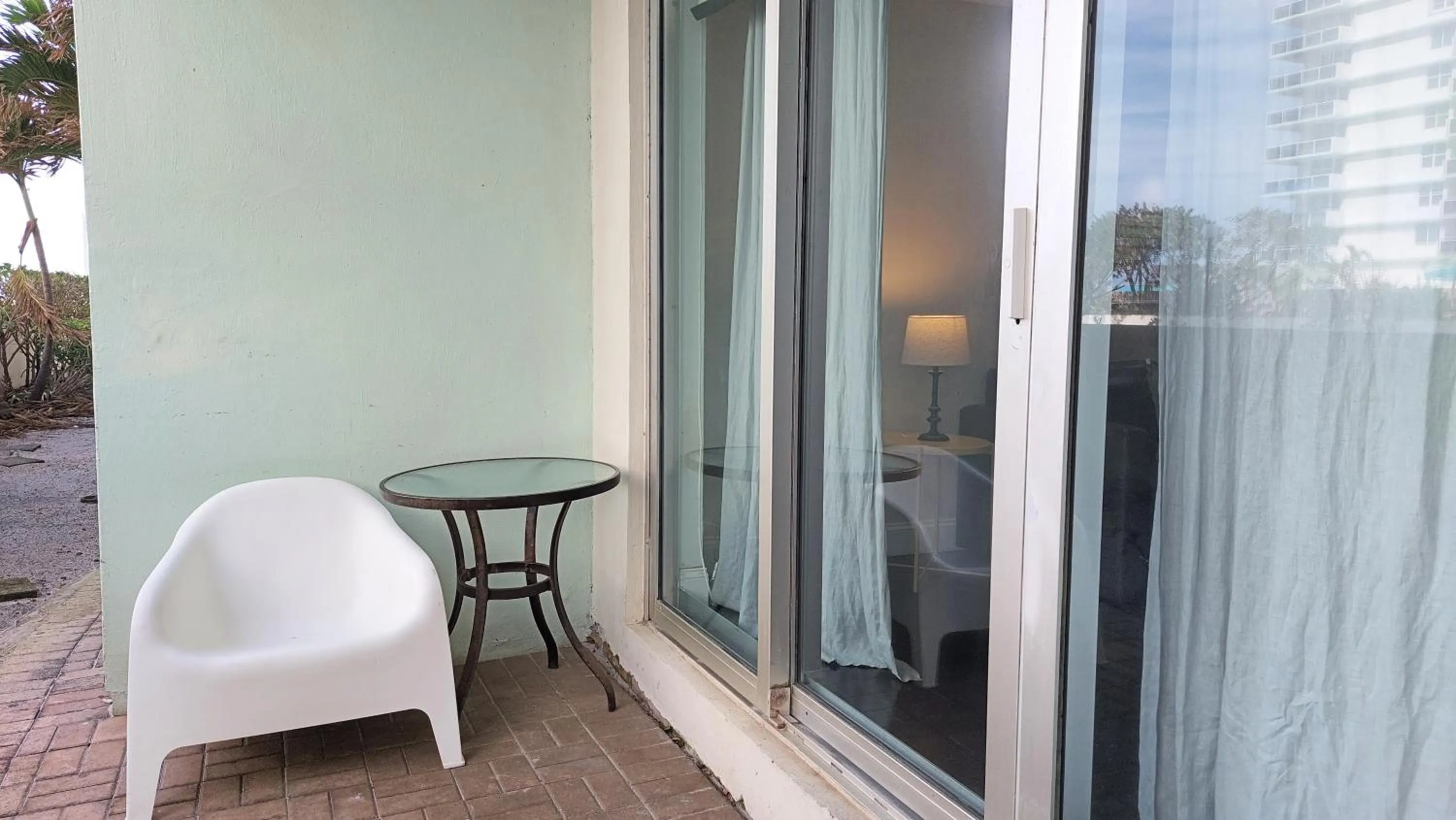 Patio in The Tides Apartments on the beach