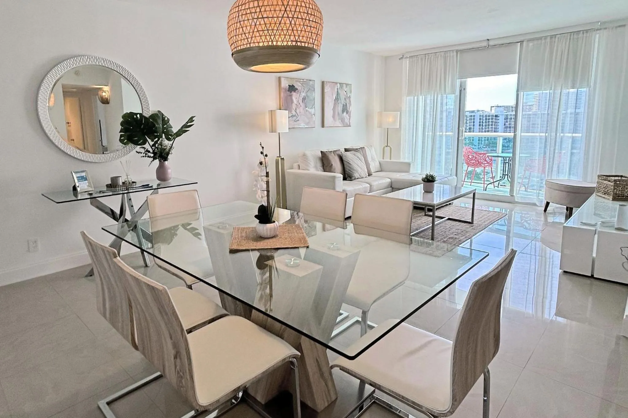 Living room in The Tides Apartments on the beach