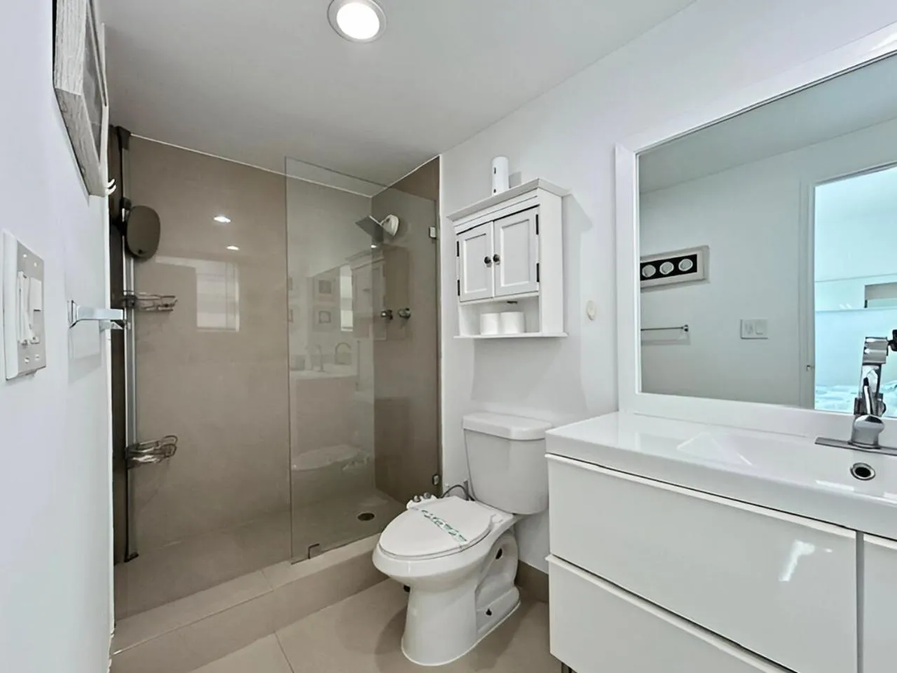 Bathroom in The Tides Apartments on the beach