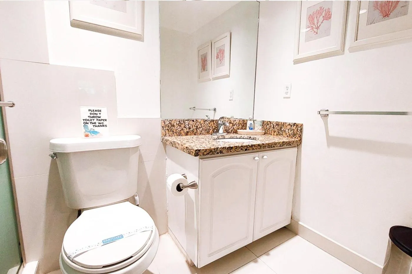 Bathroom in The Tides Apartments on the beach