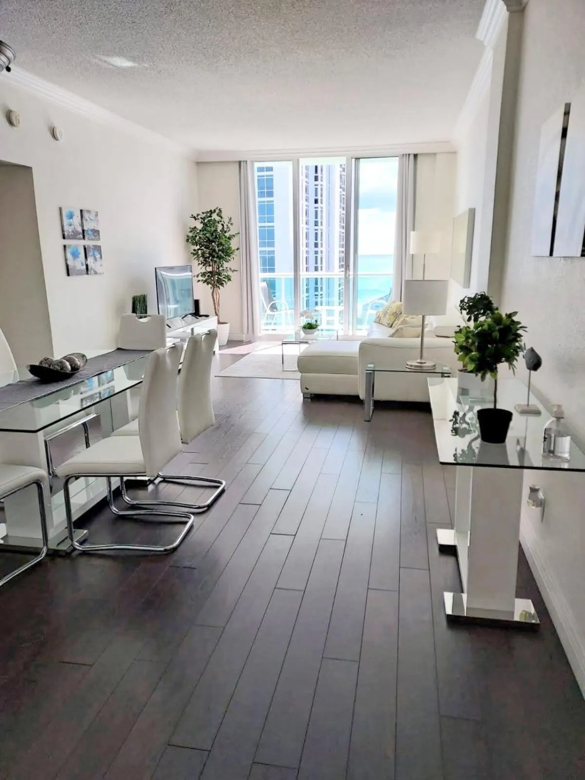 Living room in The Tides Apartments on the beach