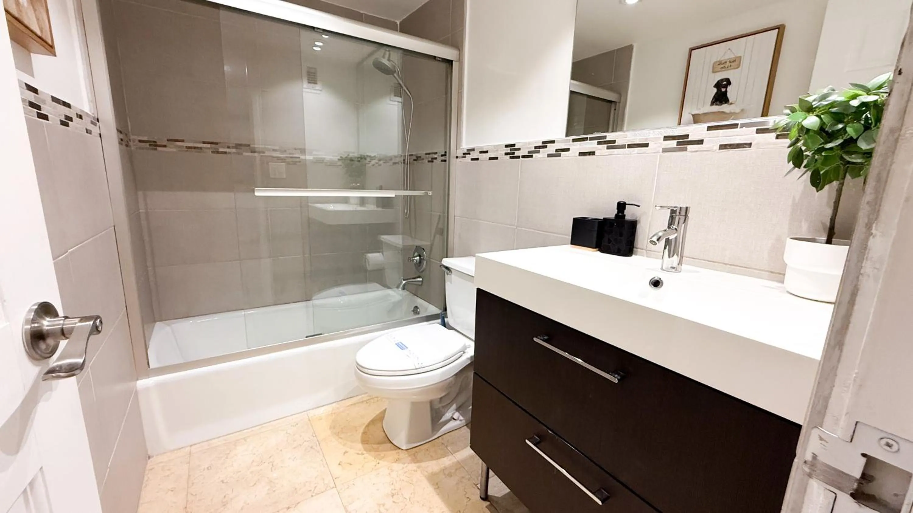 Bathroom in The Tides Apartments on the beach