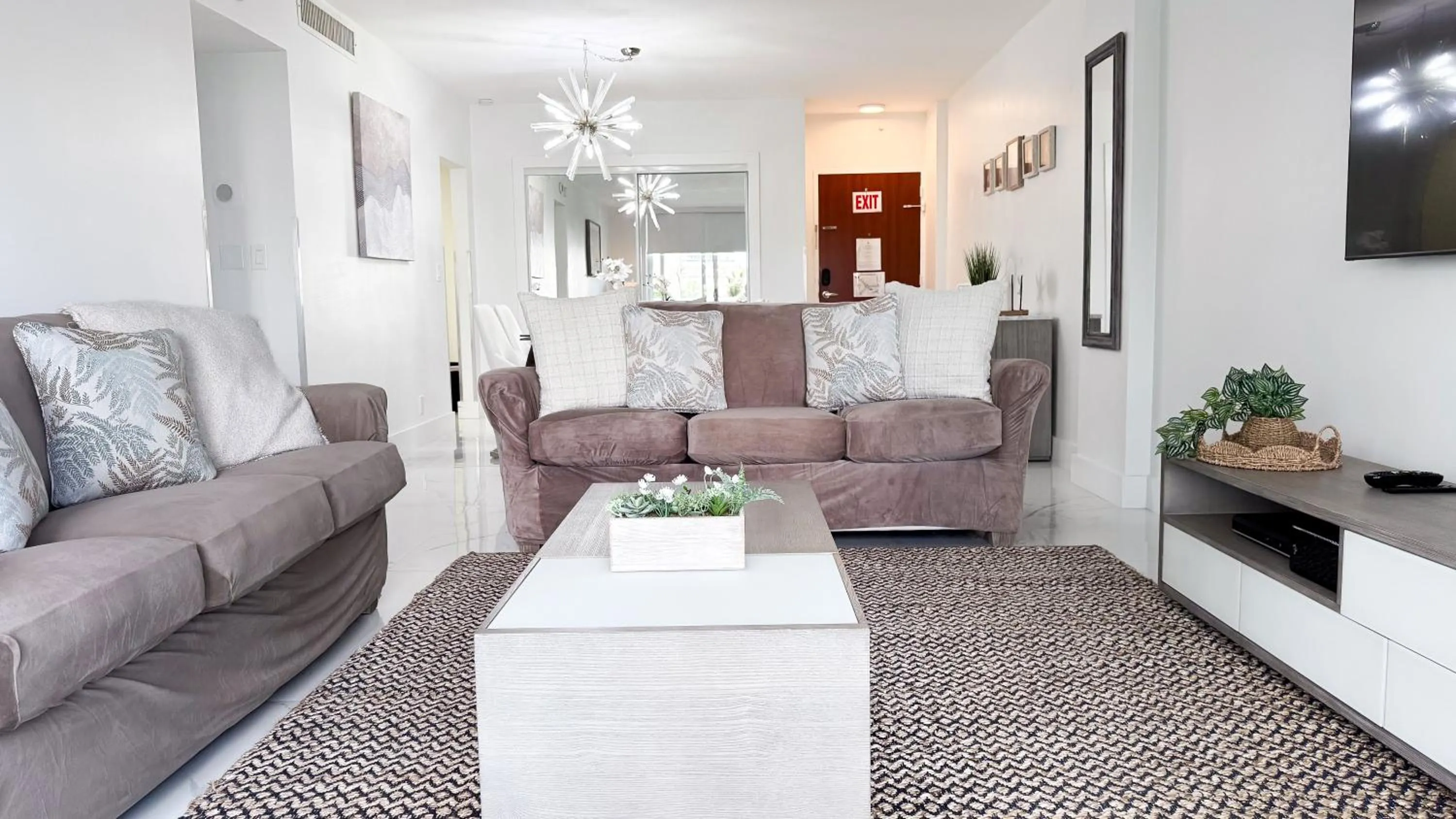 Living room in The Tides Apartments on the beach