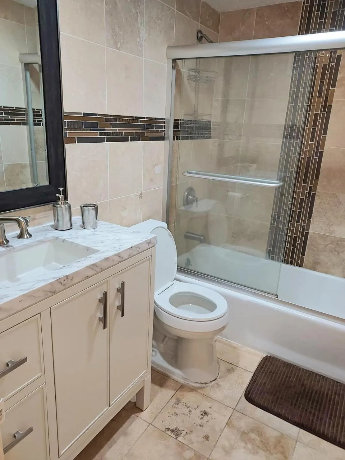 Bathroom in The Tides Apartments on the beach