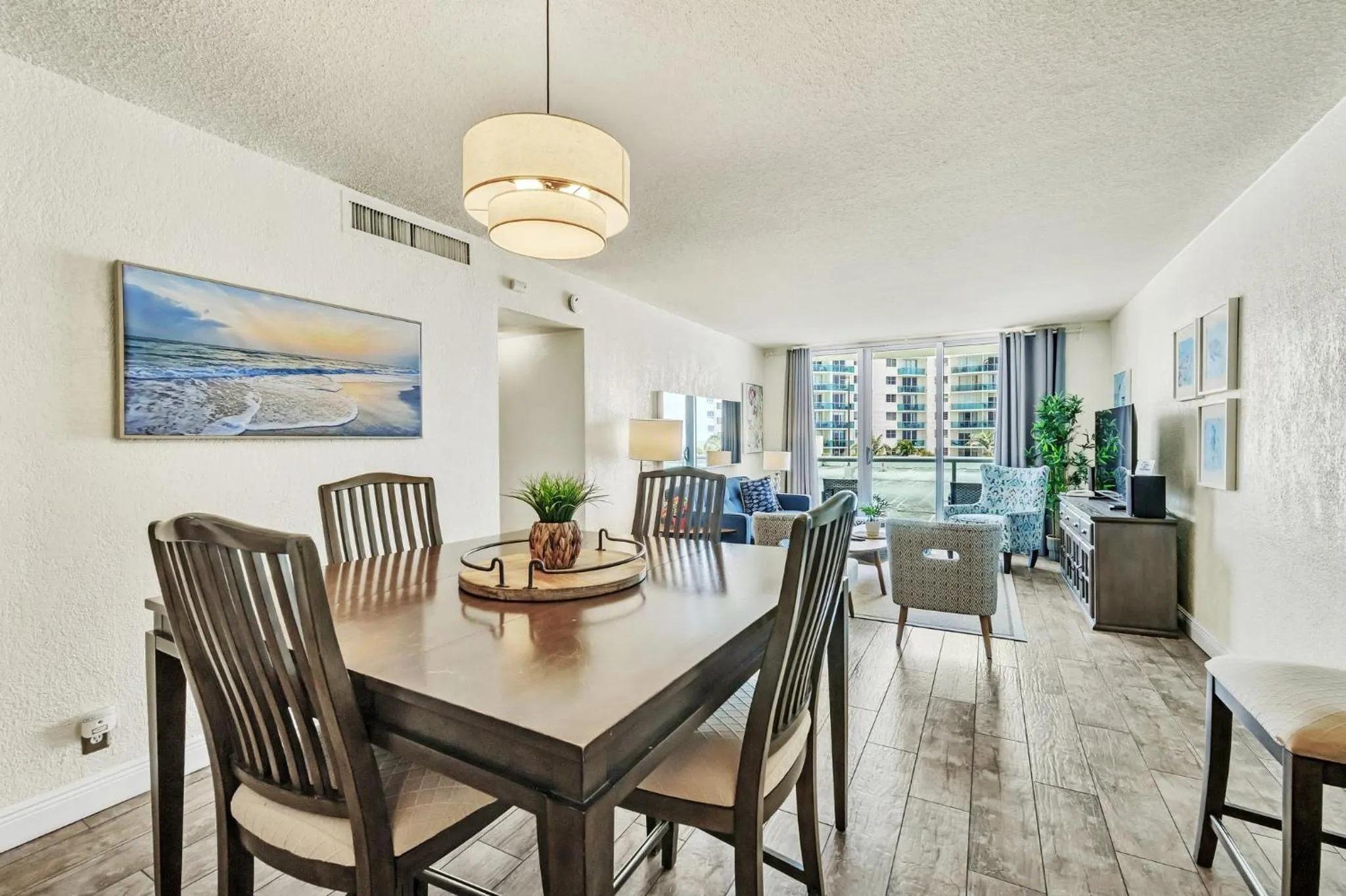 Living room in The Tides Apartments on the beach