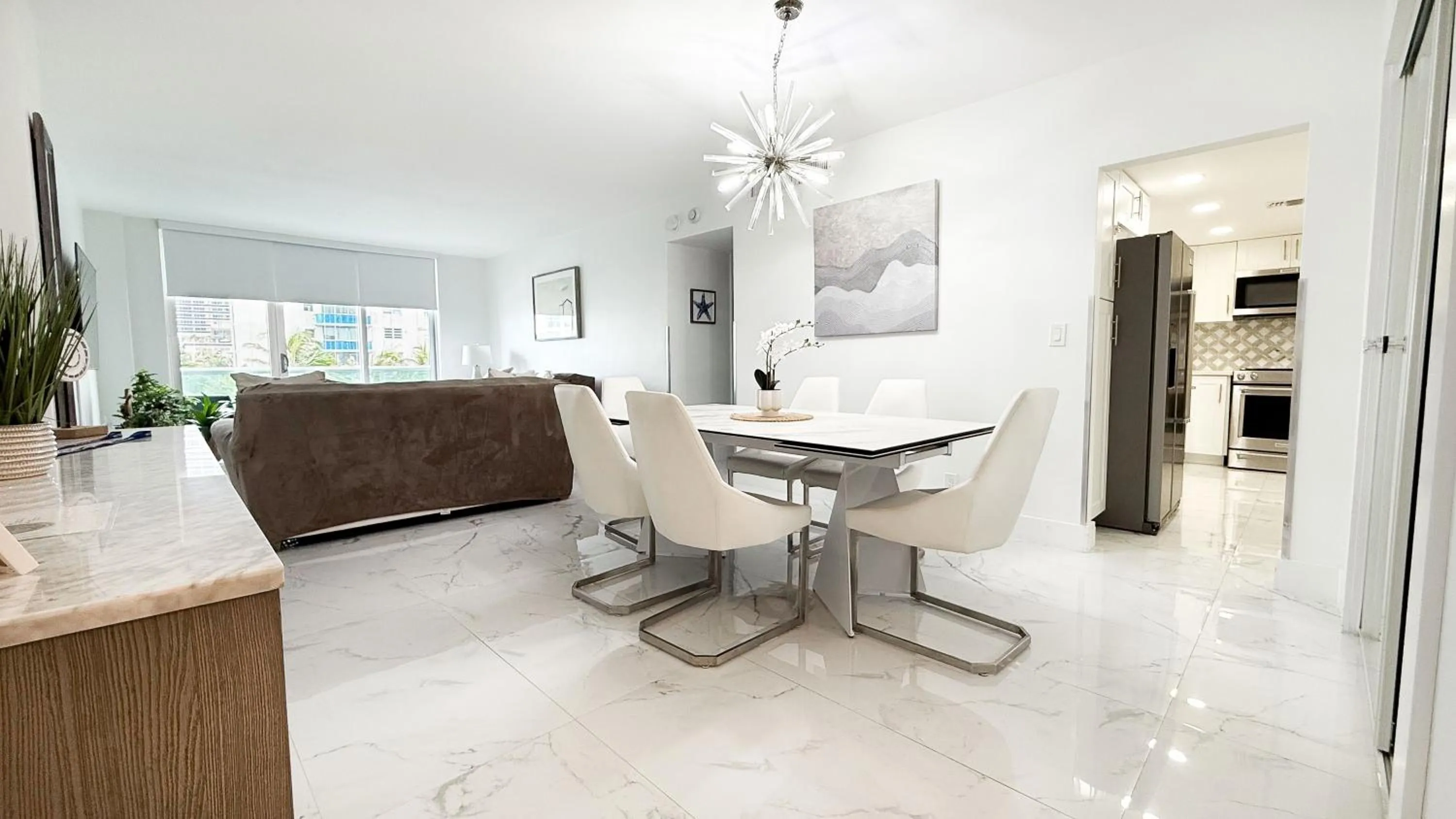 Living room in The Tides Apartments on the beach