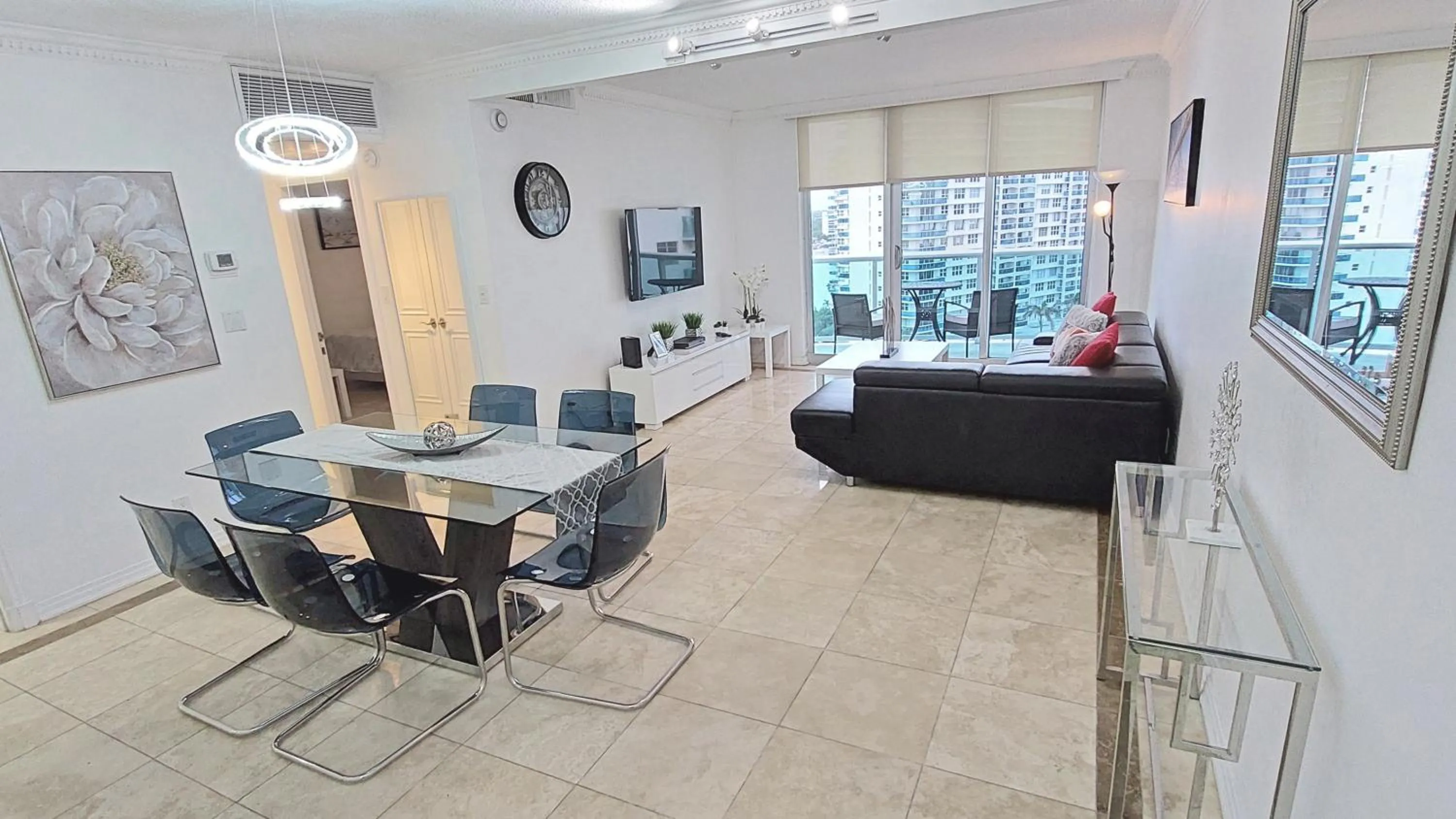 Living room in The Tides Apartments on the beach