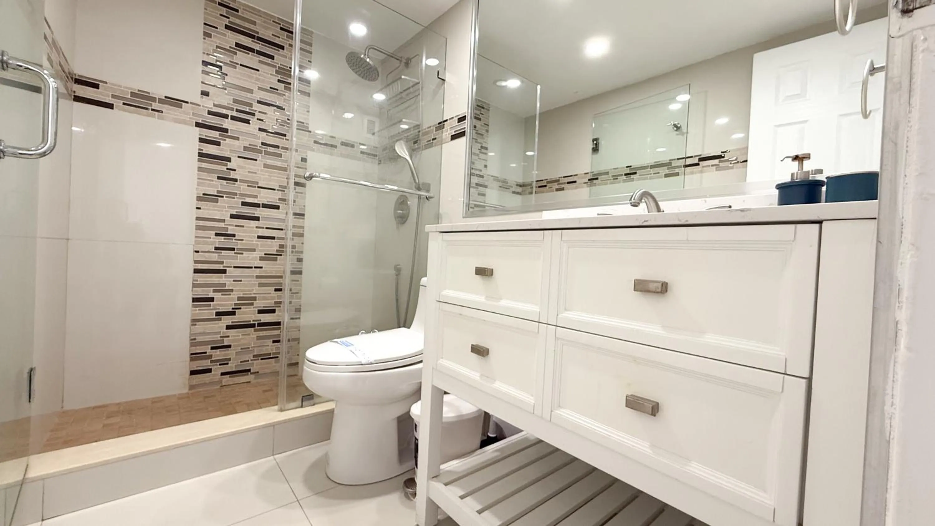 Bathroom in The Tides Apartments on the beach
