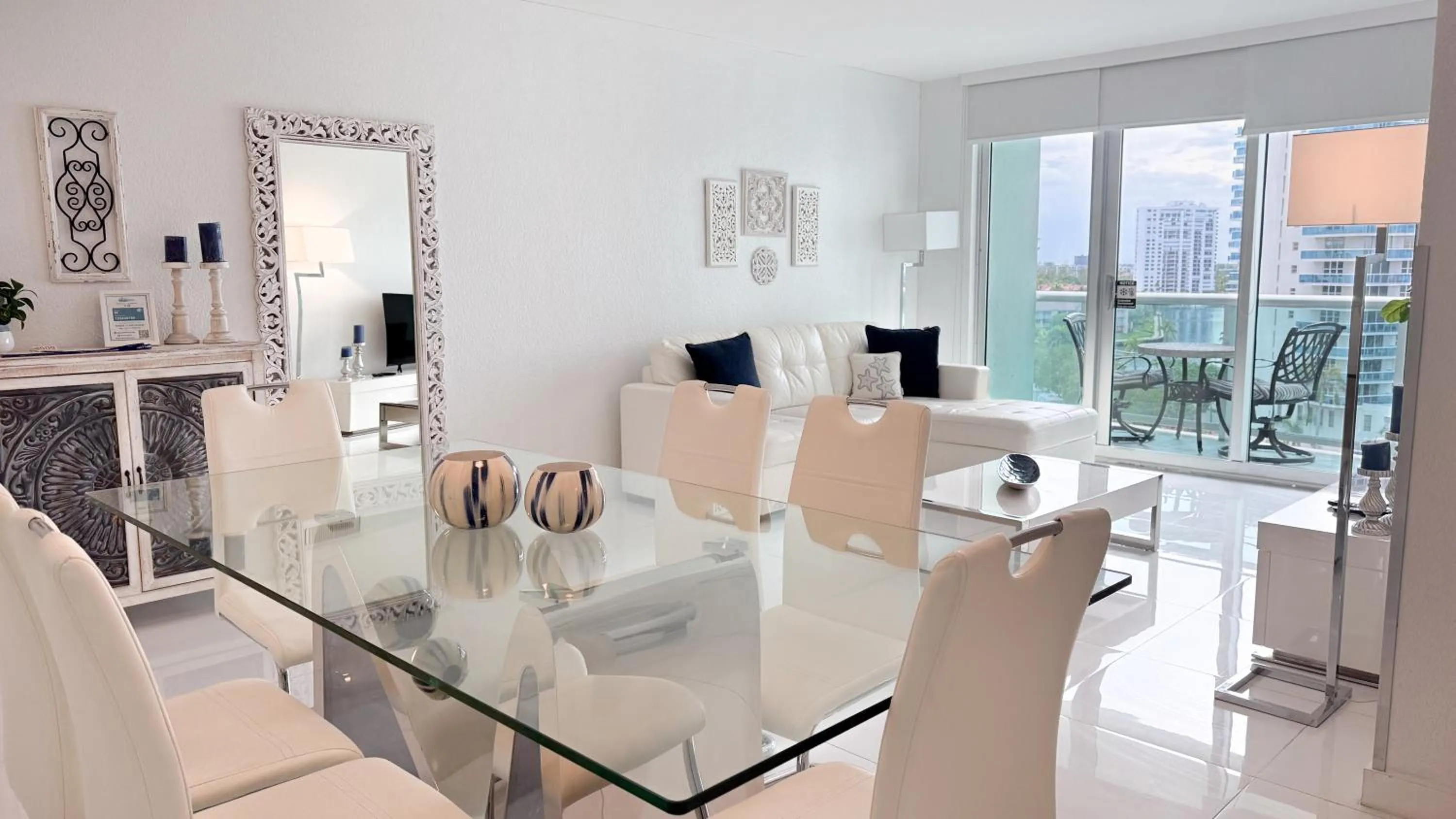 Living room in The Tides Apartments on the beach