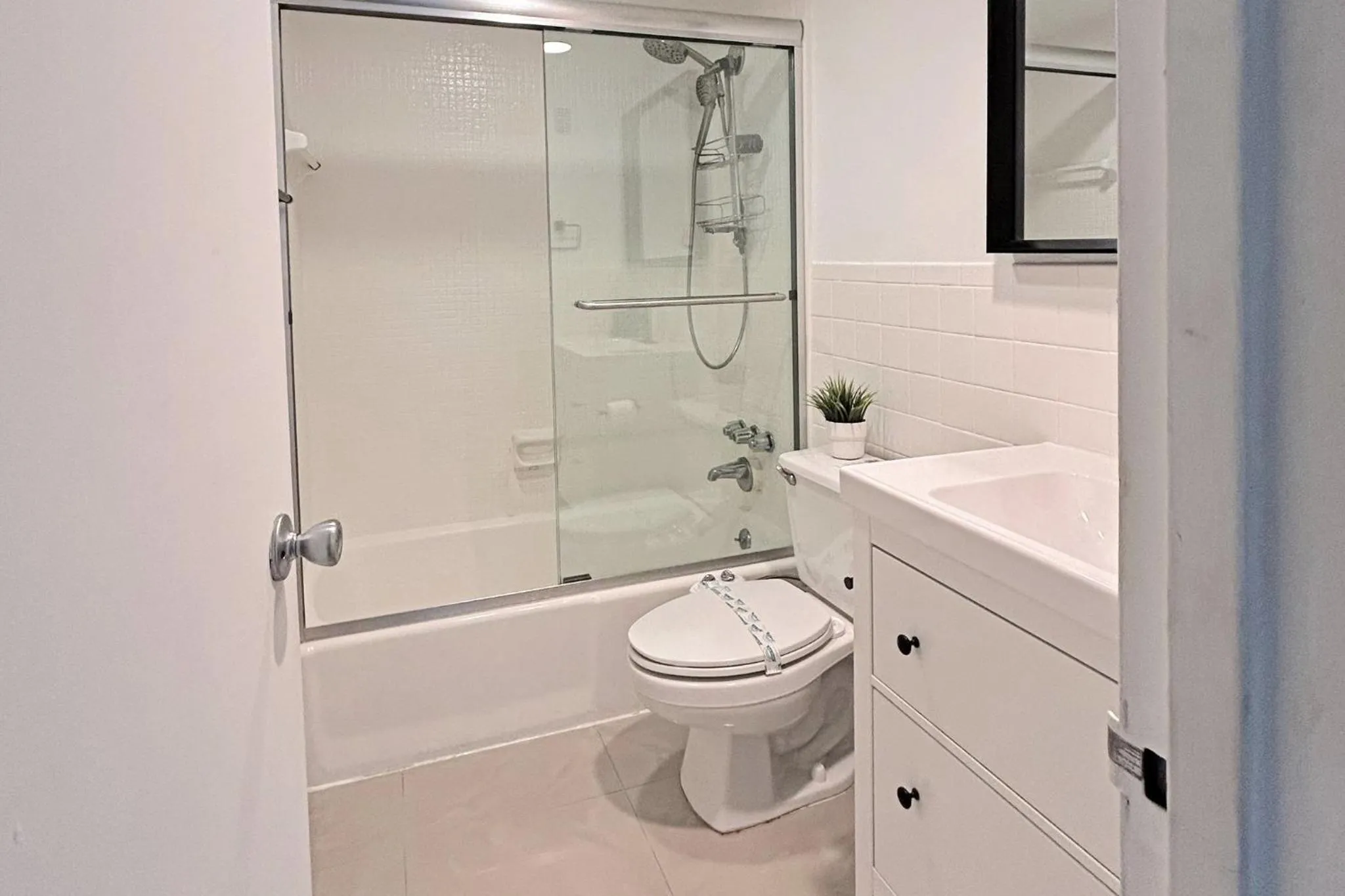Bathroom in The Tides Apartments on the beach