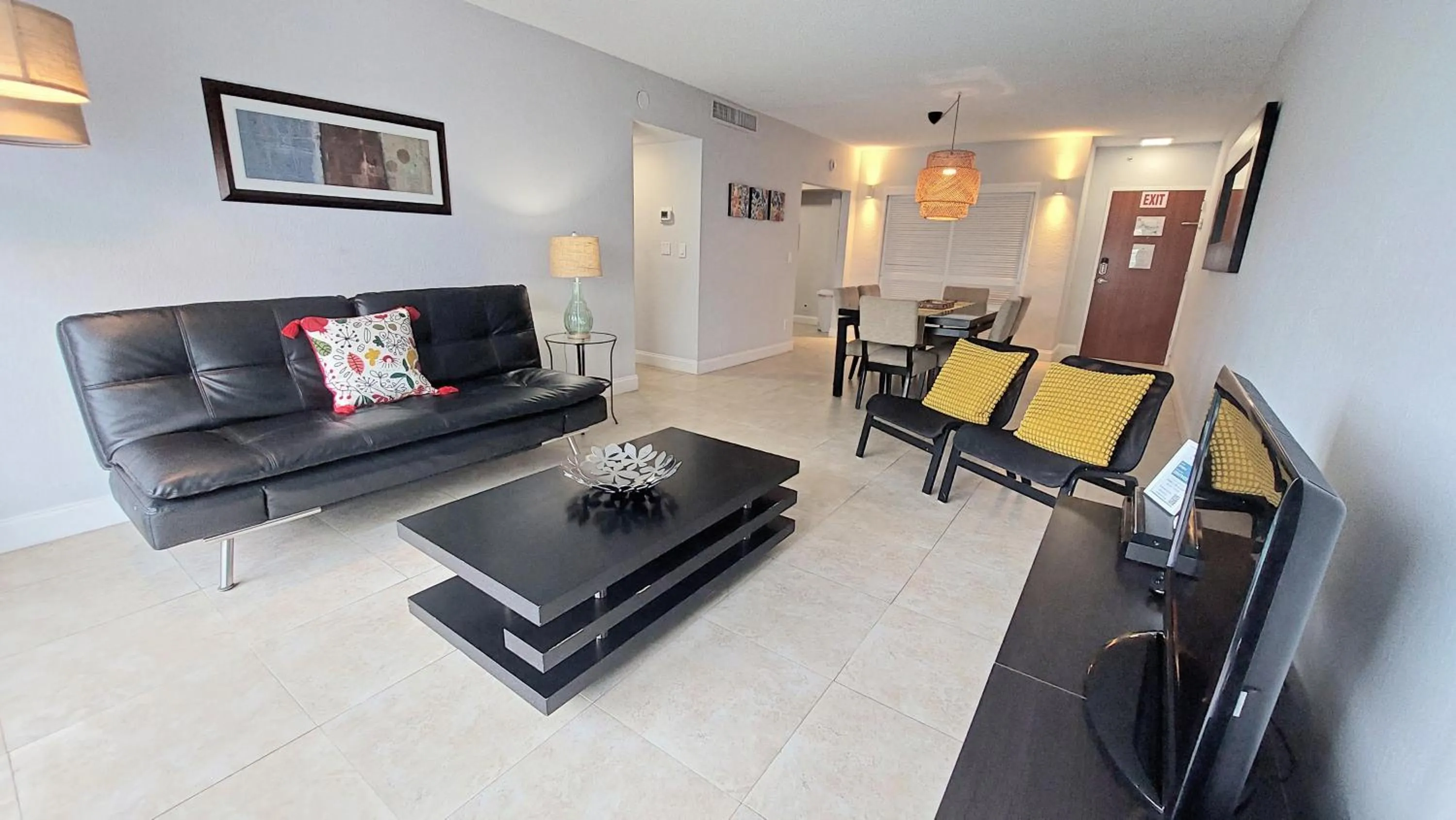 Living room in The Tides Apartments on the beach