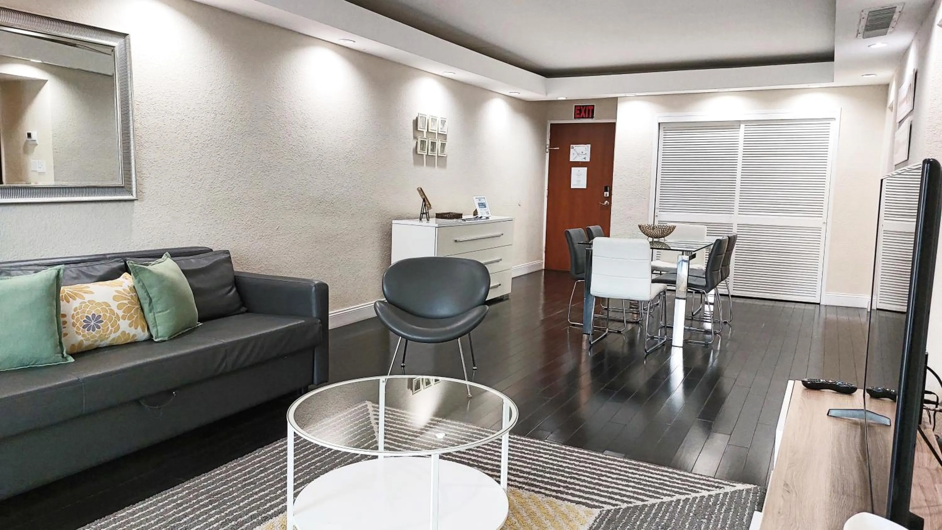 Living room in The Tides Apartments on the beach