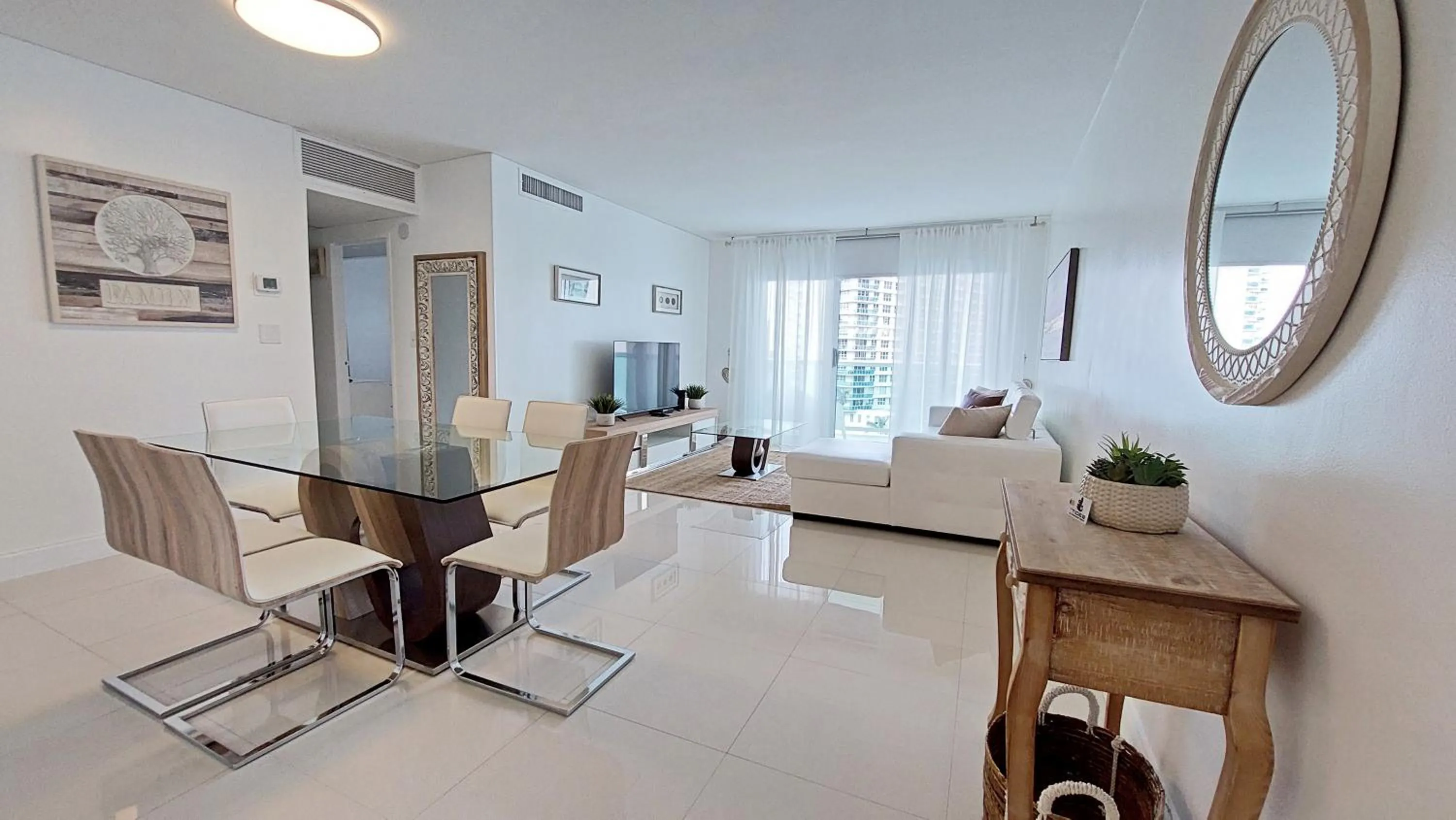 Living room in The Tides Apartments on the beach