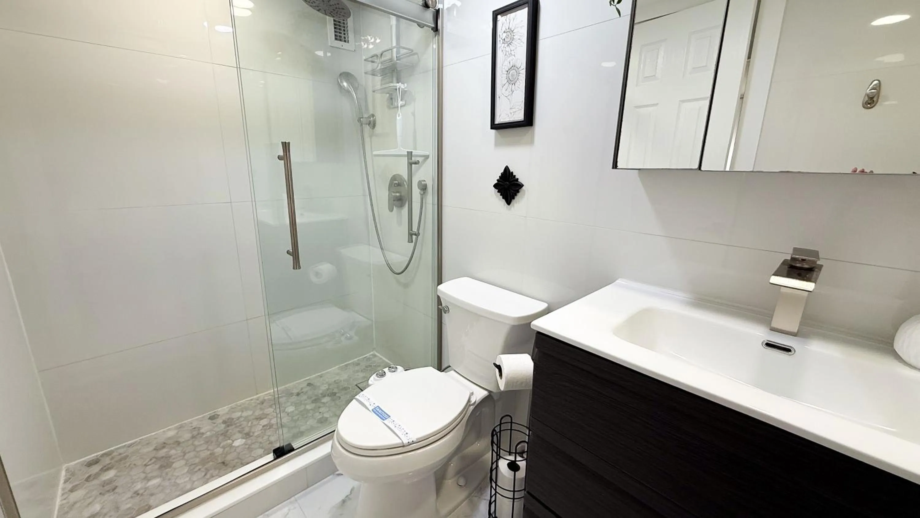 Bathroom in The Tides Apartments on the beach