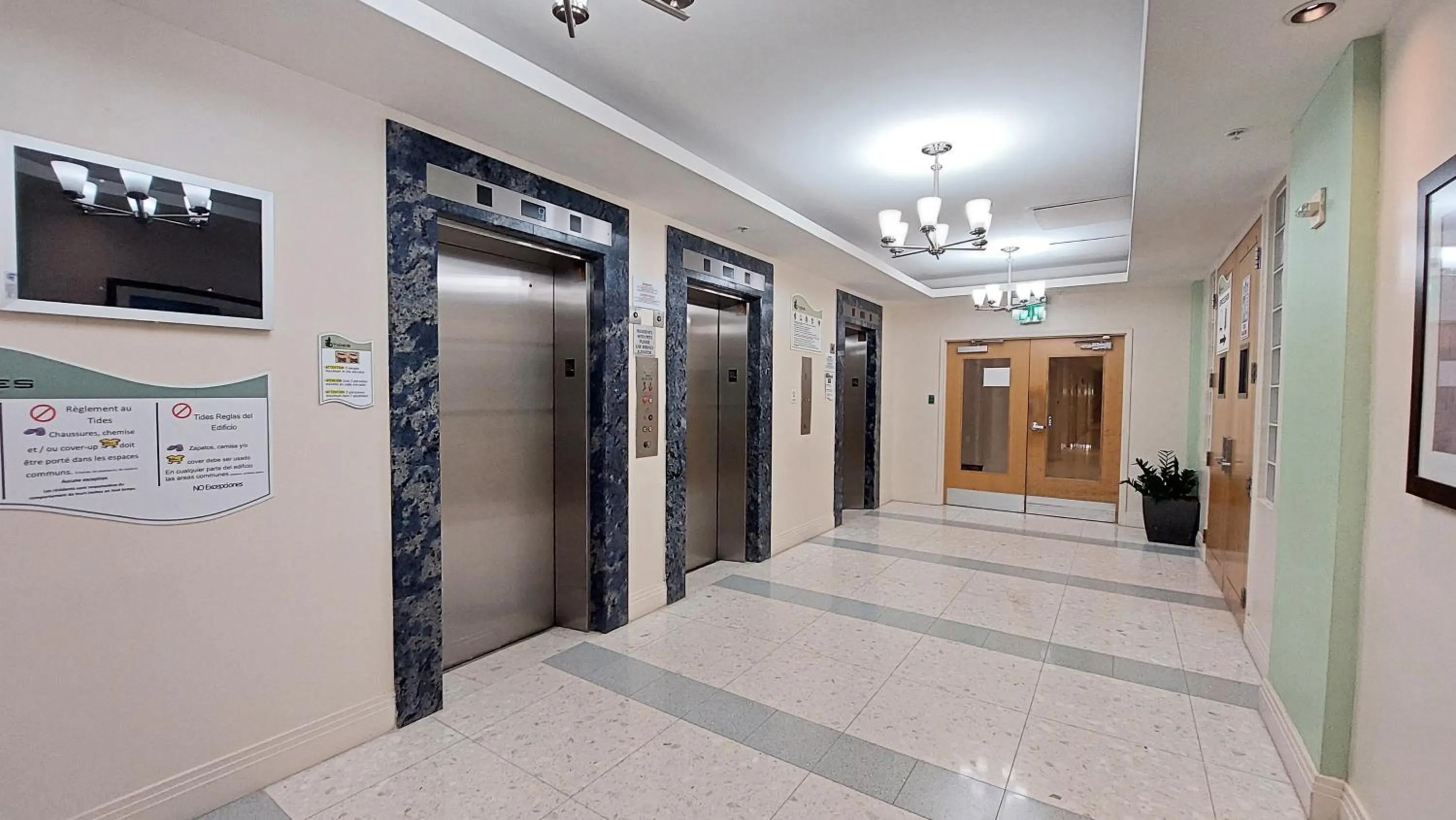 elevator in The Tides Apartments on the beach