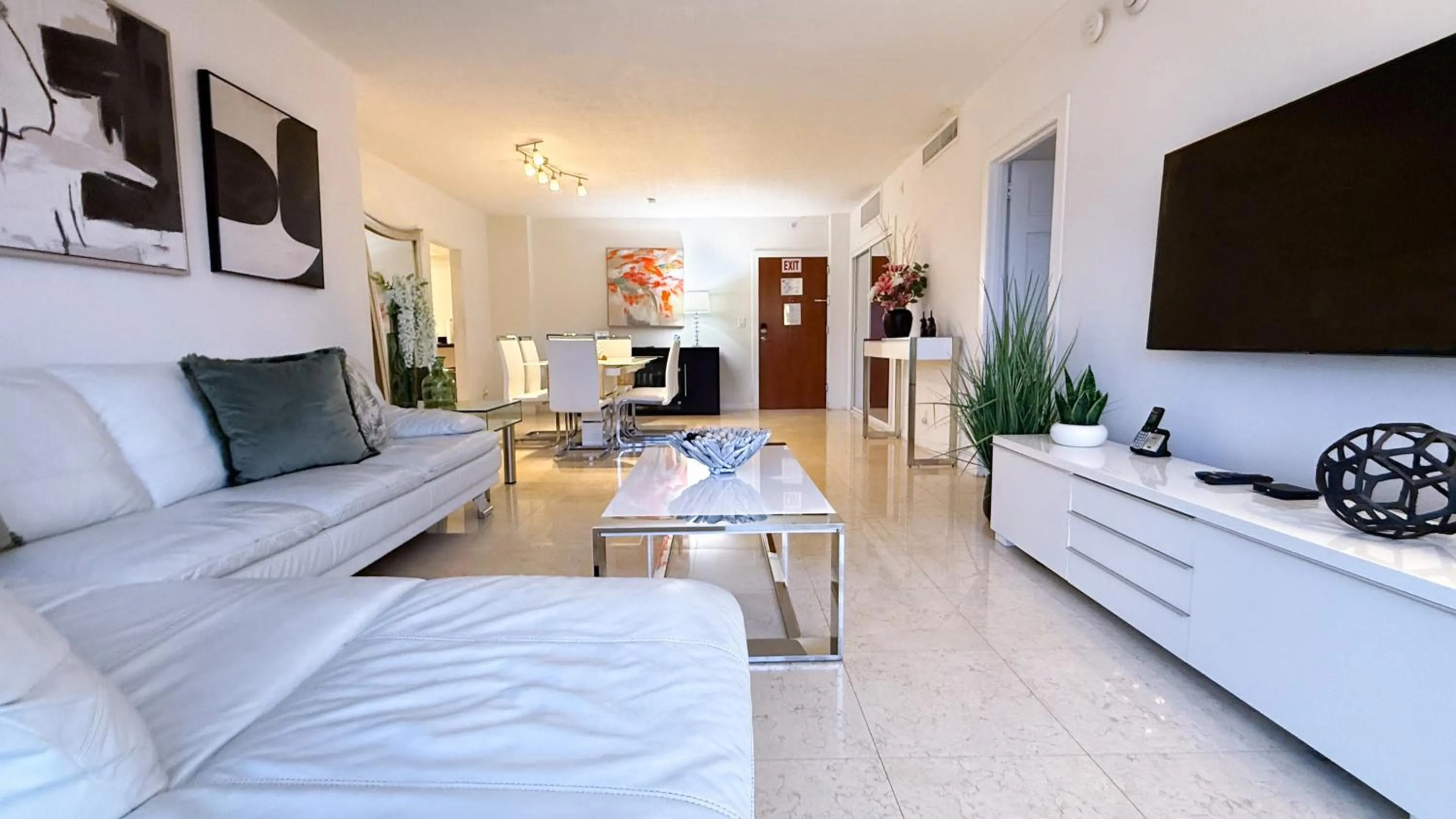 Living room in The Tides Apartments on the beach