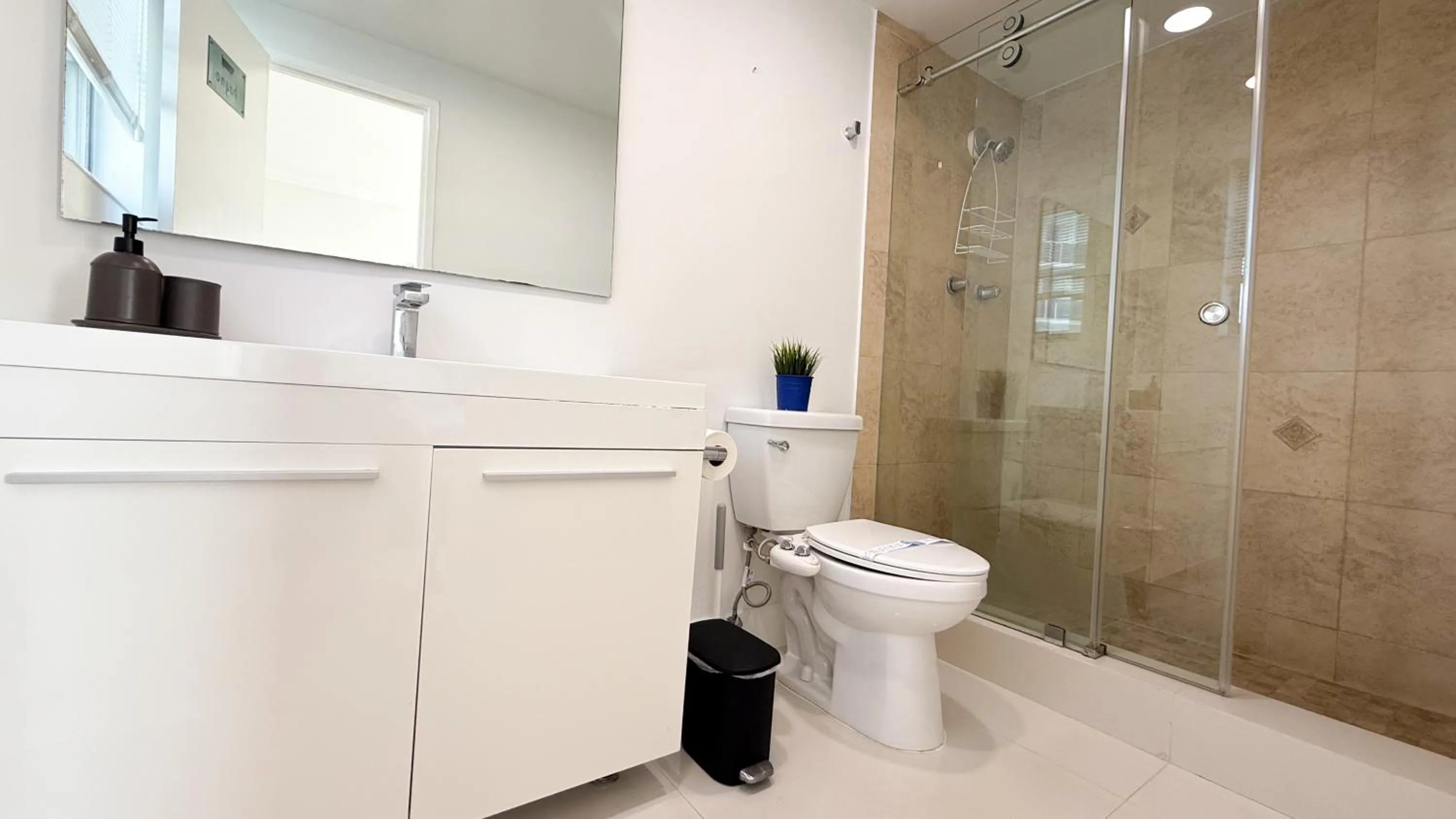 Bathroom in The Tides Apartments on the beach