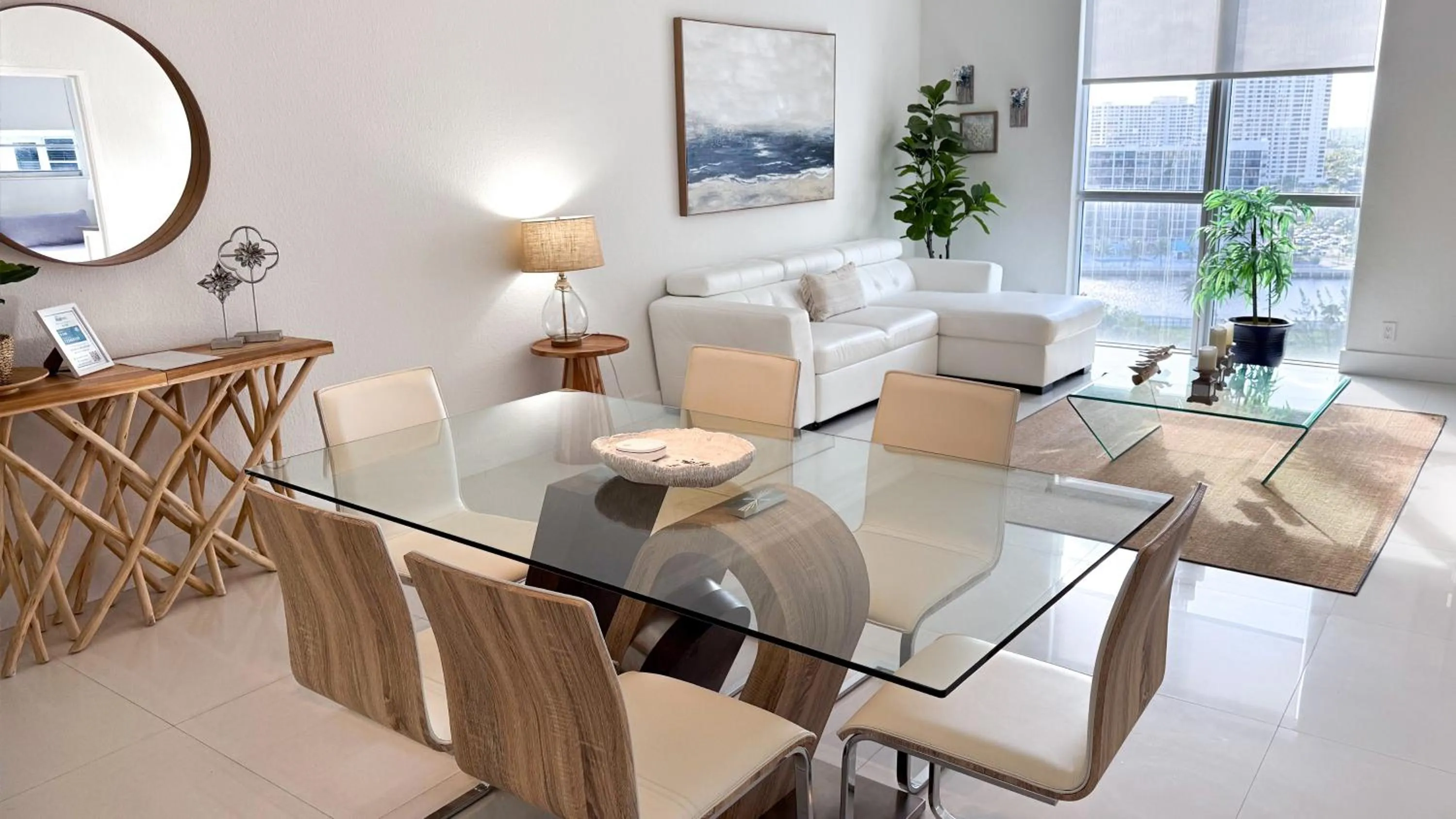 Living room in The Tides Apartments on the beach