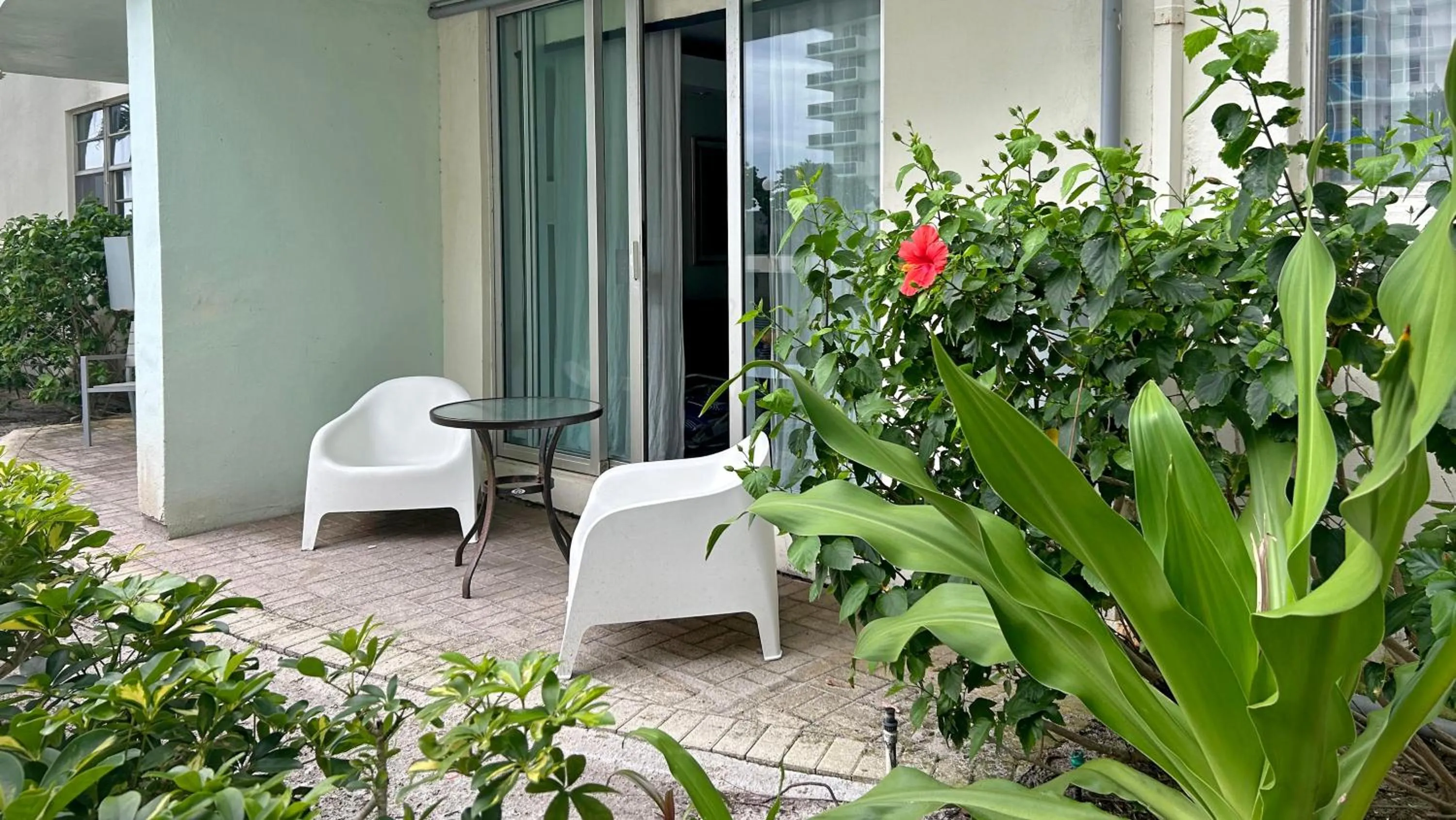 Patio in The Tides Apartments on the beach