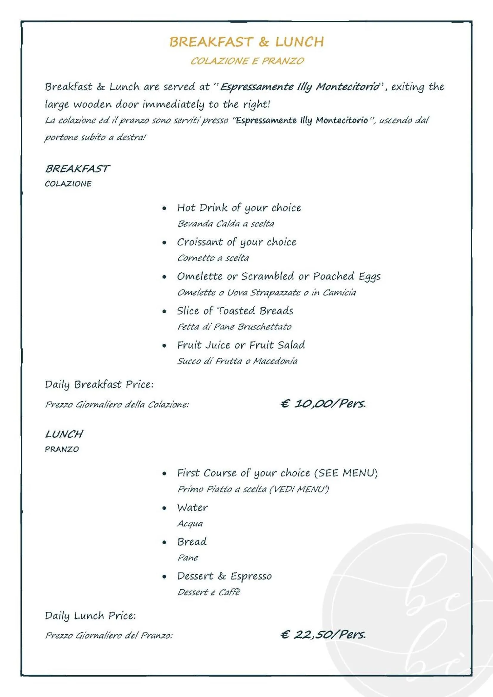 Breakfast in BEIGE ET BLE' GuestHouse