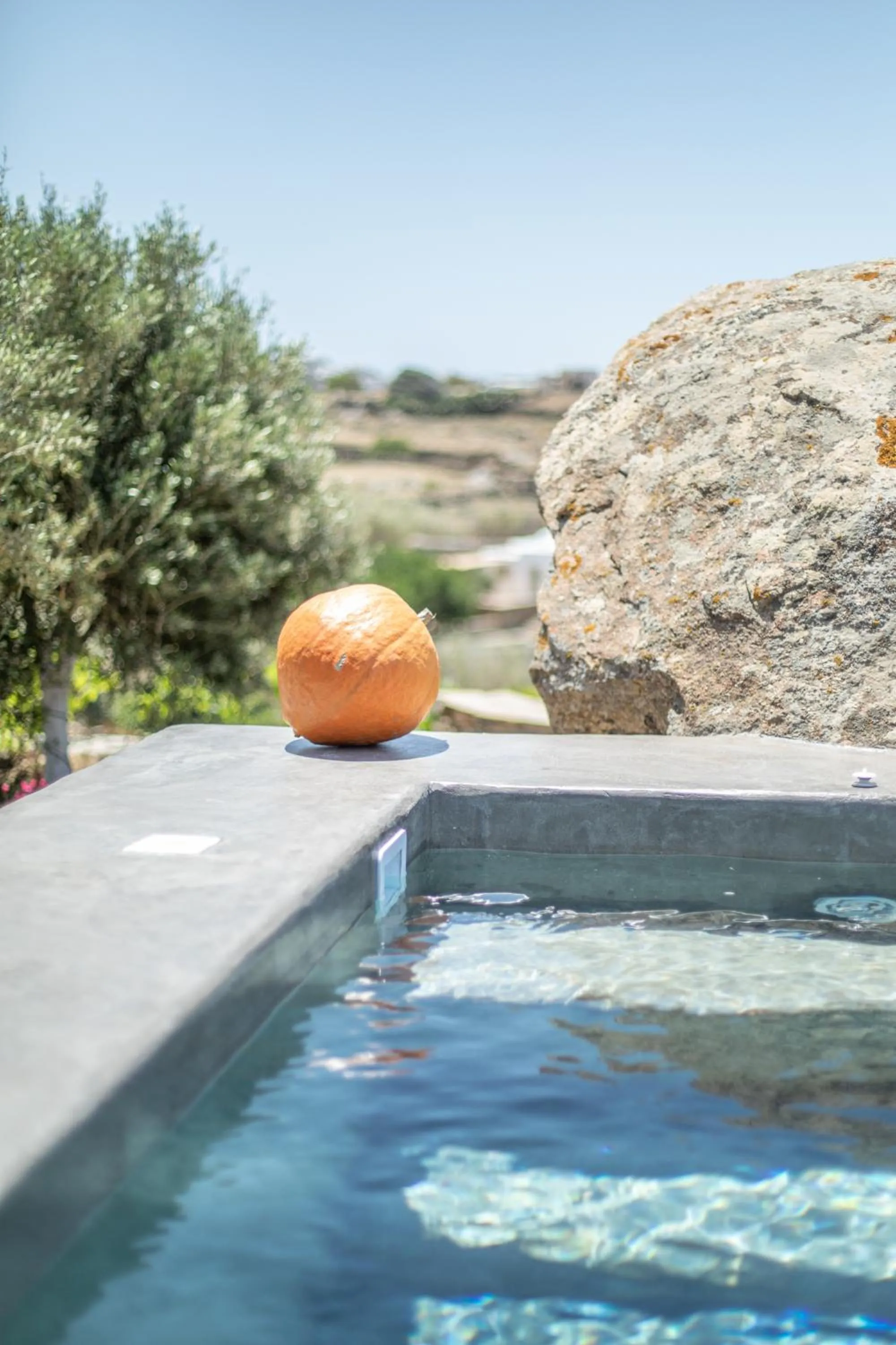 Swimming pool in Ikies of Mykonos