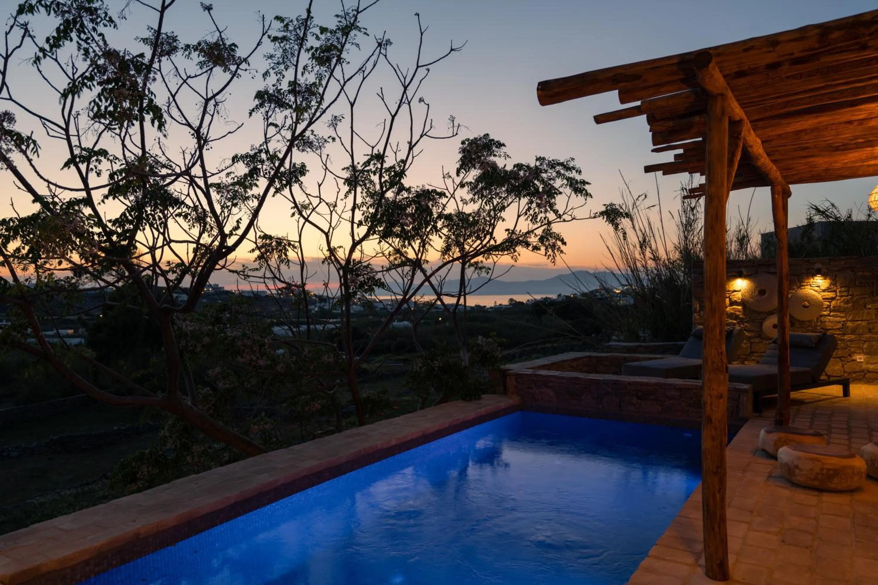 Swimming pool in Ikies of Mykonos