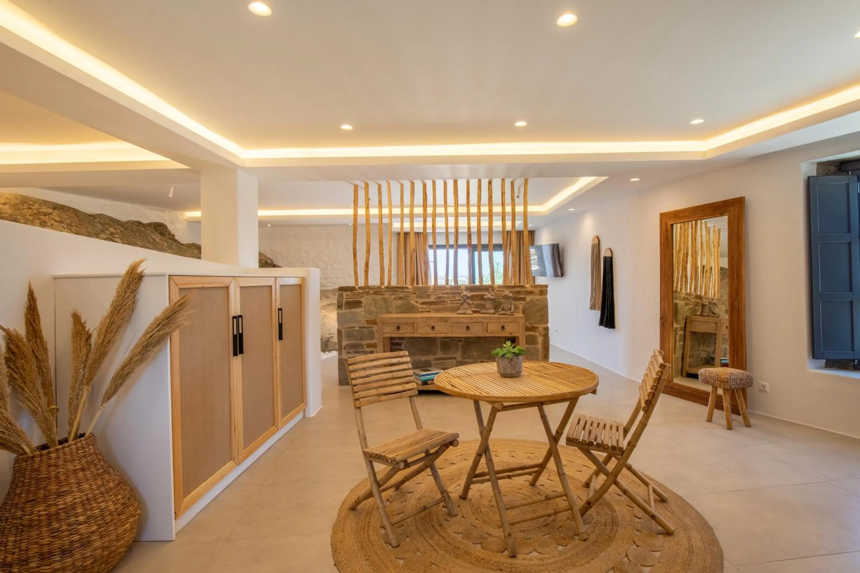 Seating area in Ikies of Mykonos