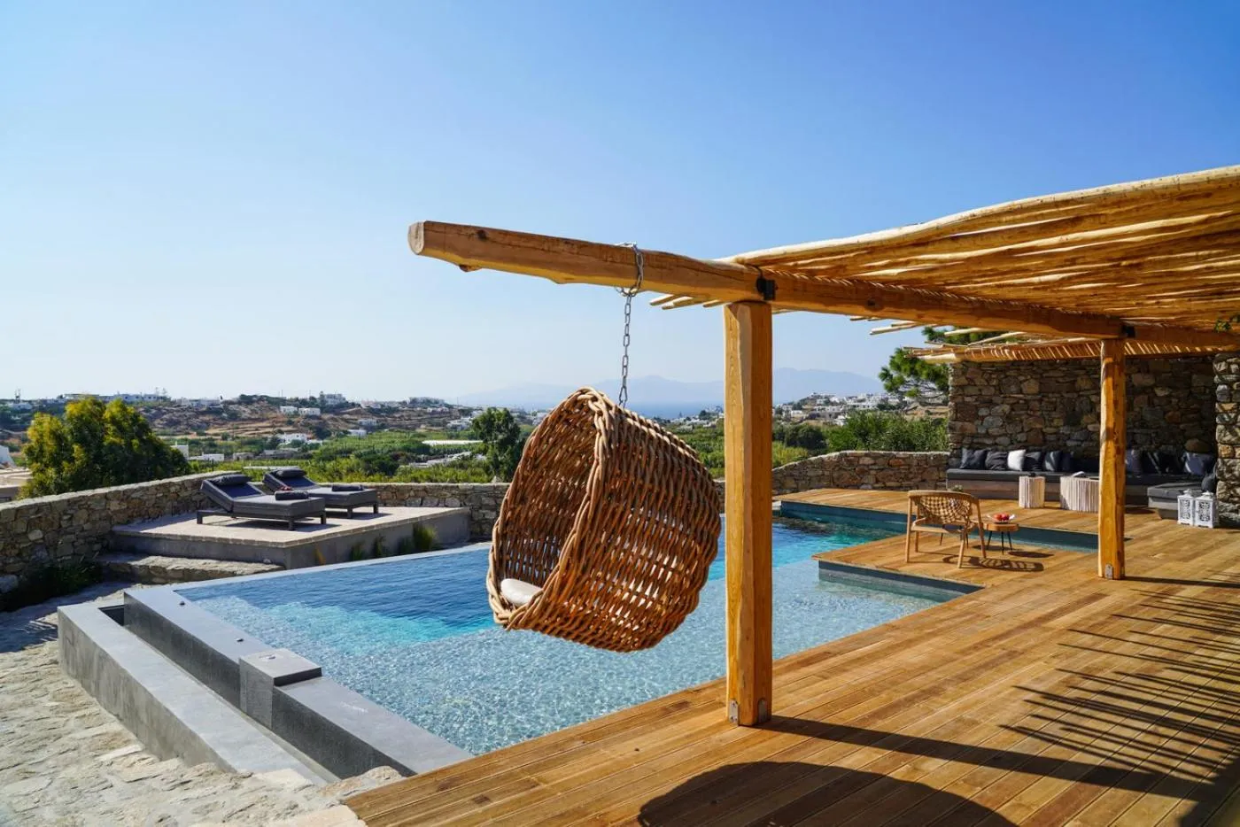 Swimming pool in Ikies of Mykonos