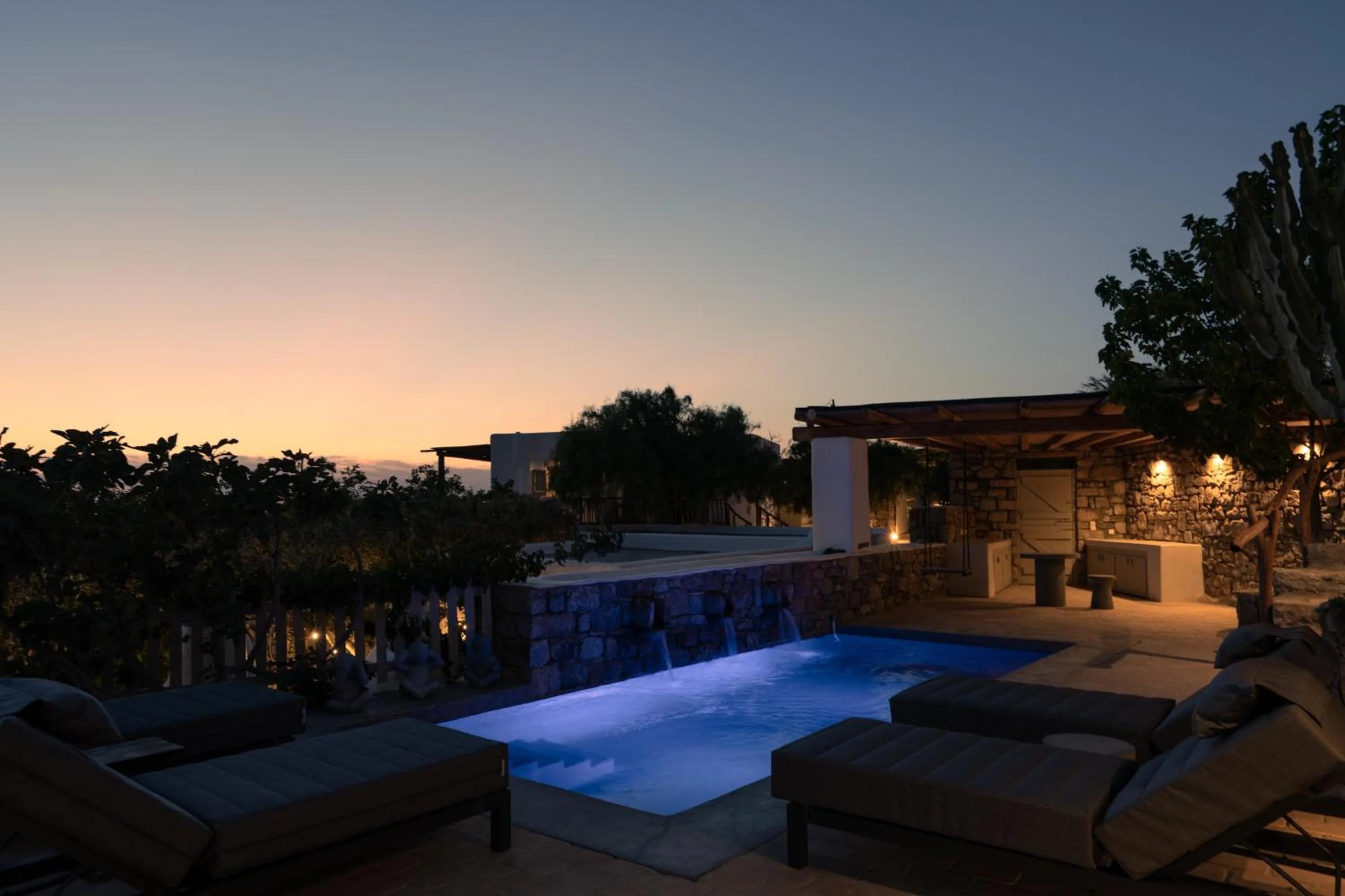 Swimming pool in Ikies of Mykonos