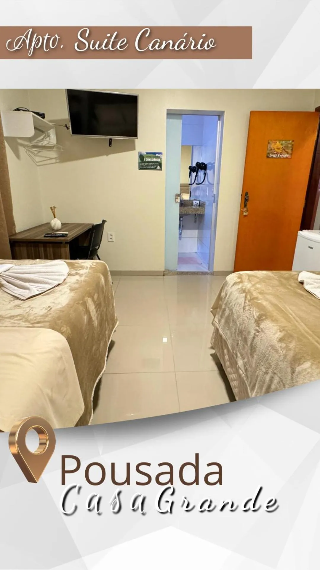 Bed in Pousada Casa Grande