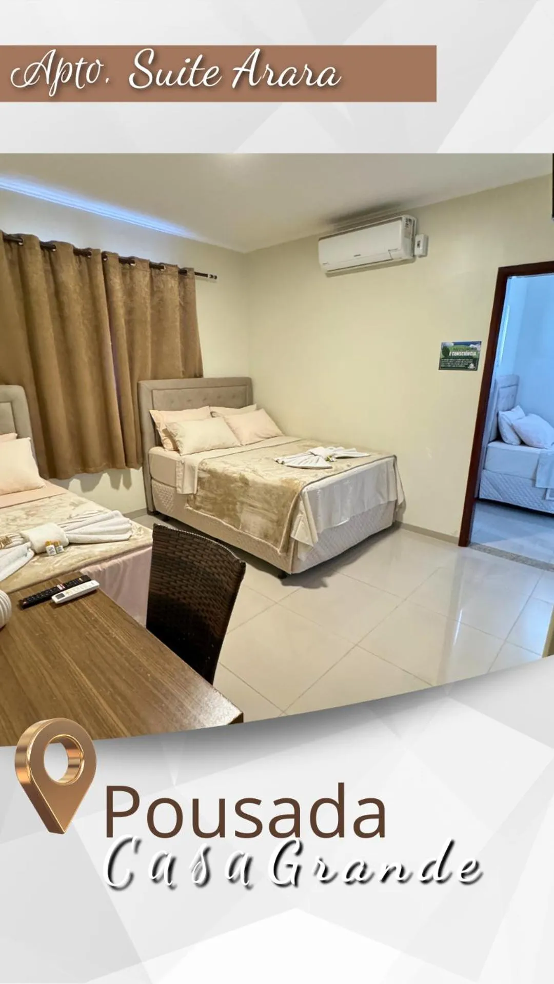 Bed in Pousada Casa Grande