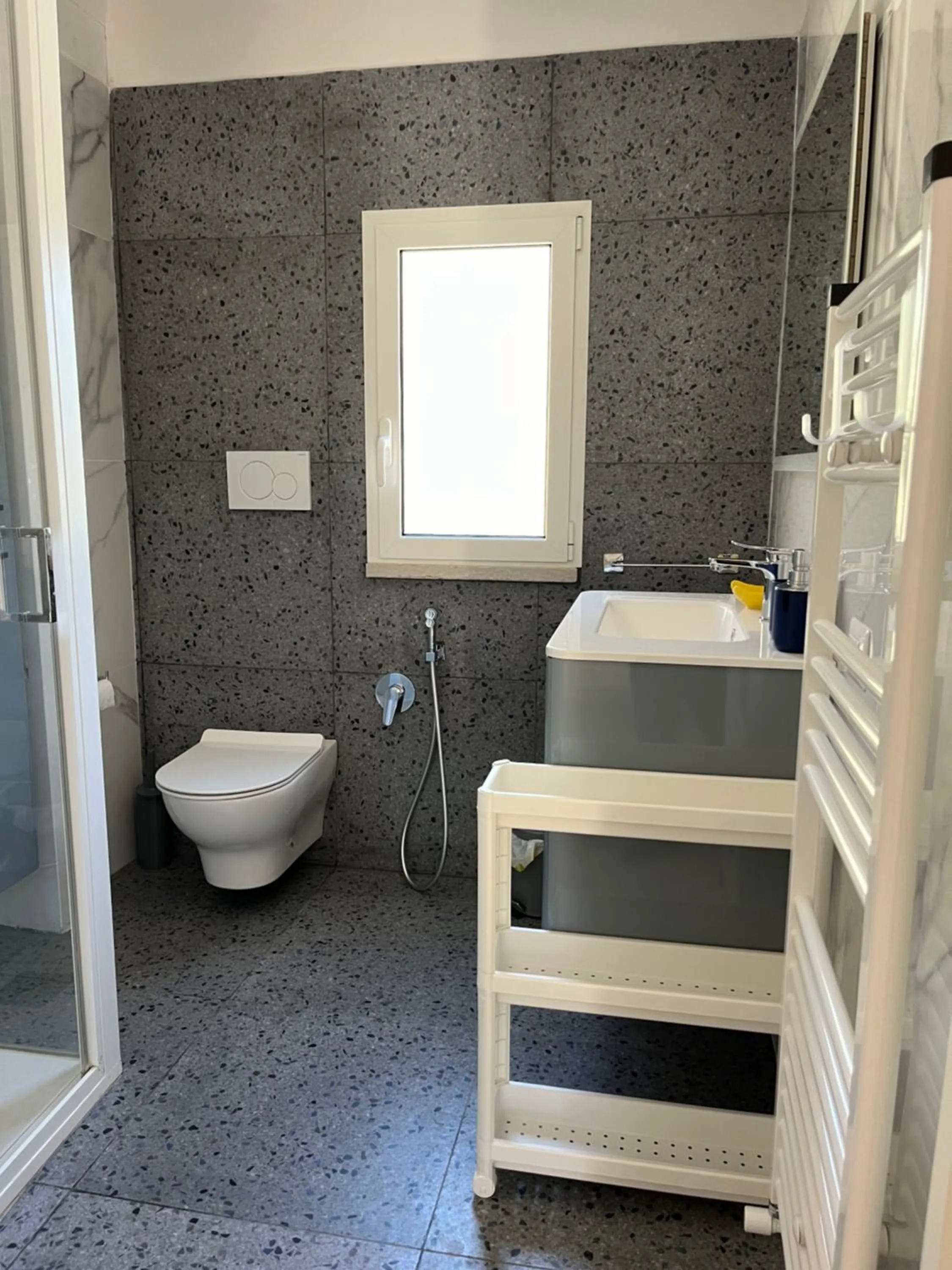 Shower in B&B Villa Mediterranea with parking space